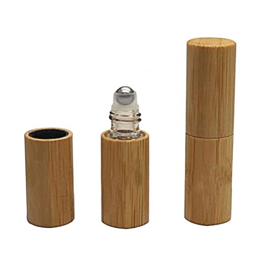 5ml Bamboo Roll On Perfume Bottle - 50pcs for Essential Oils & Lotions