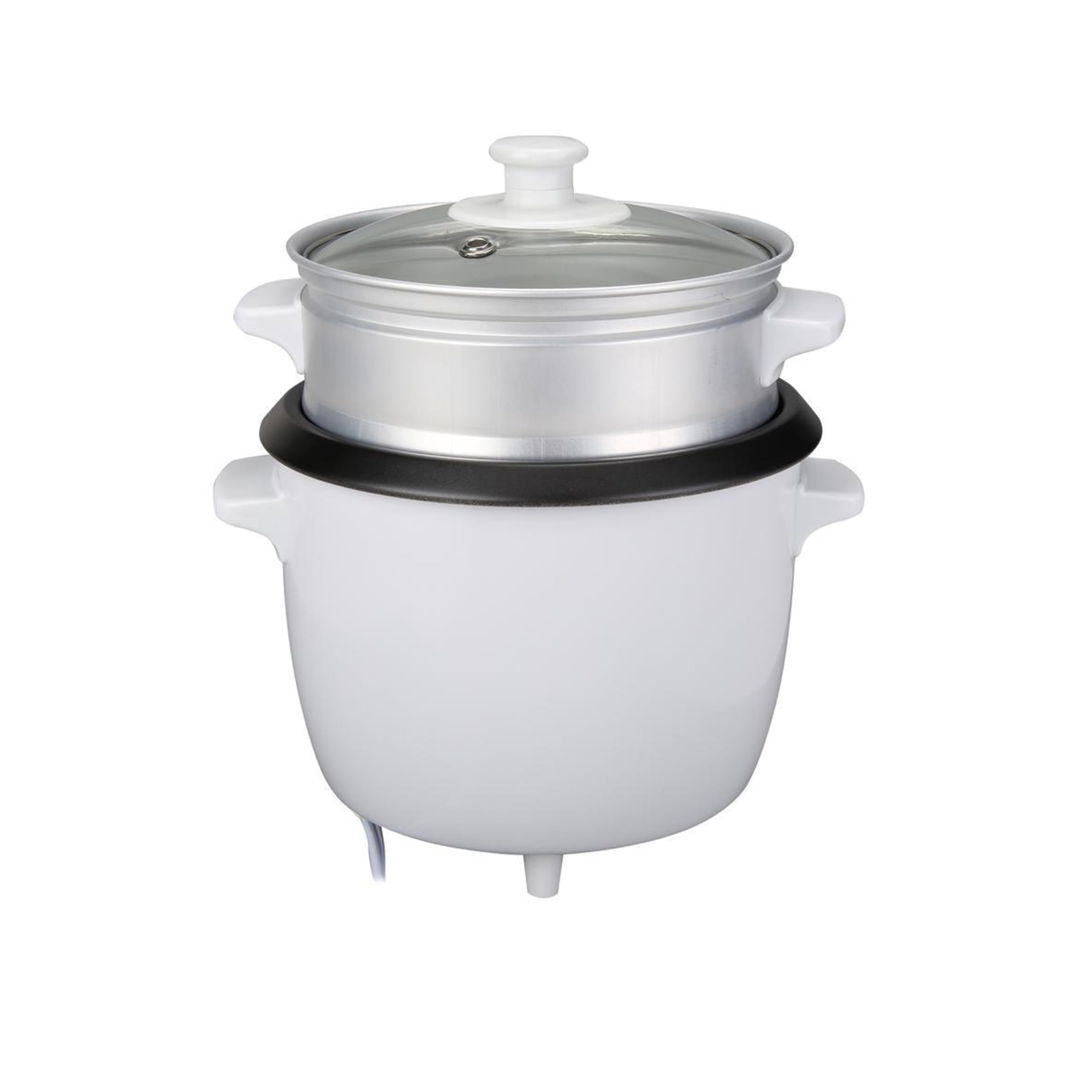 Tayama 3-Cup Rice Cooker with Steam Tray - Compact White Electric Rice Maker (RC-03R) - Perfect for Small Kitchens, Dorms & Office Lunch Prep