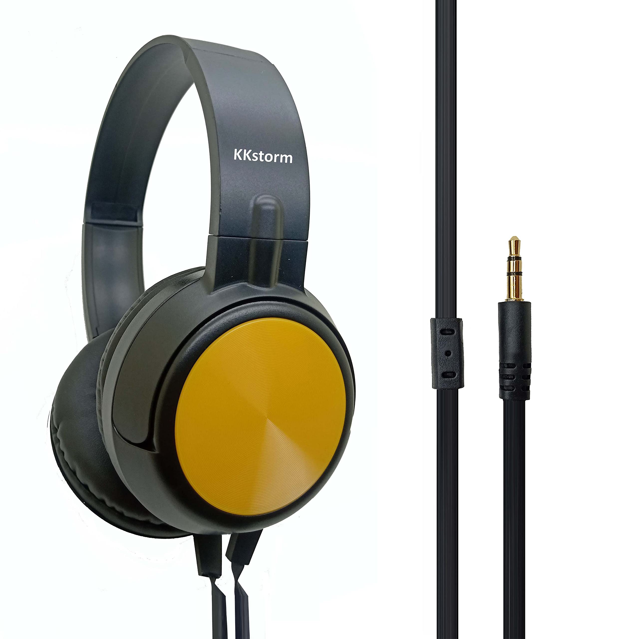 kkstorm Kids Wired Headphones Bulk Pack - 906B Yellow No Mic 1 Pack | Durable School Headphones for Children | Perfect for Classroom Learning, Online Education & Travel
