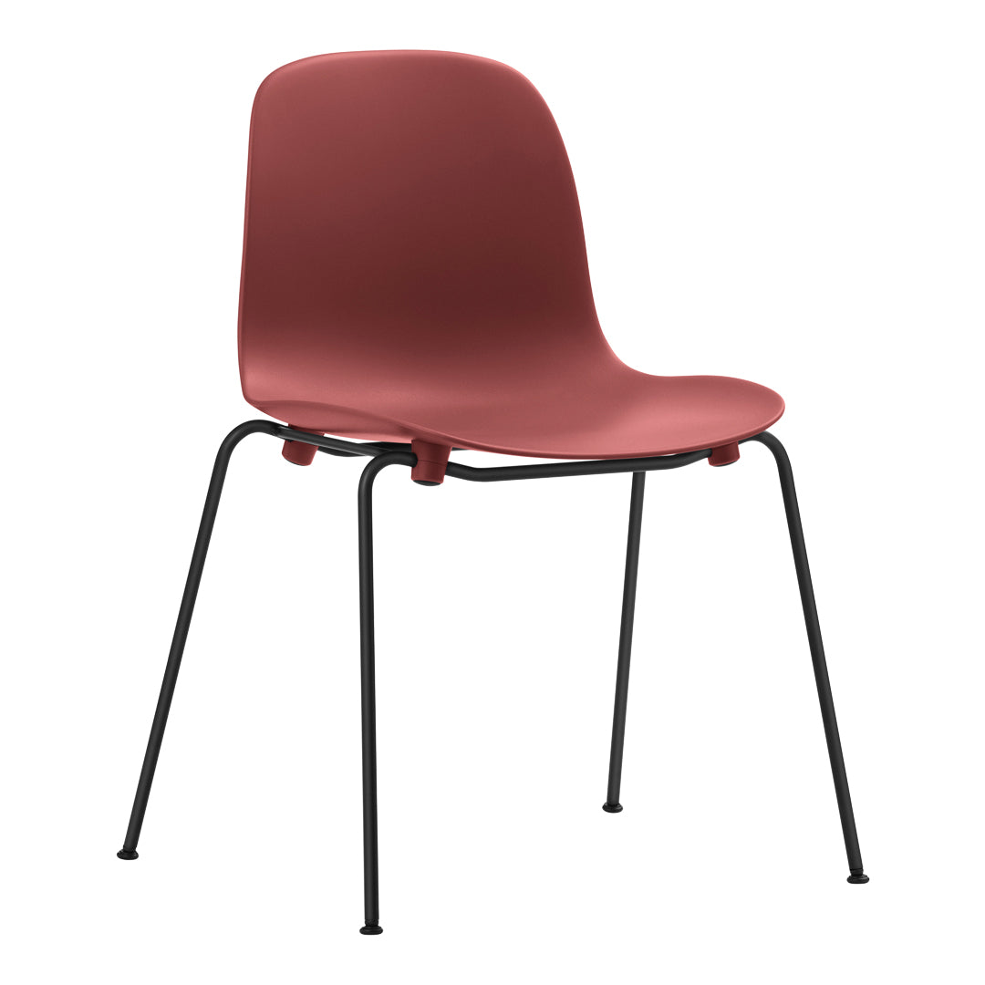 Modern Form Side Chair with Sturdy Metal Legs - Stackable Dining Chair for Kitchen, Restaurant & Office Use