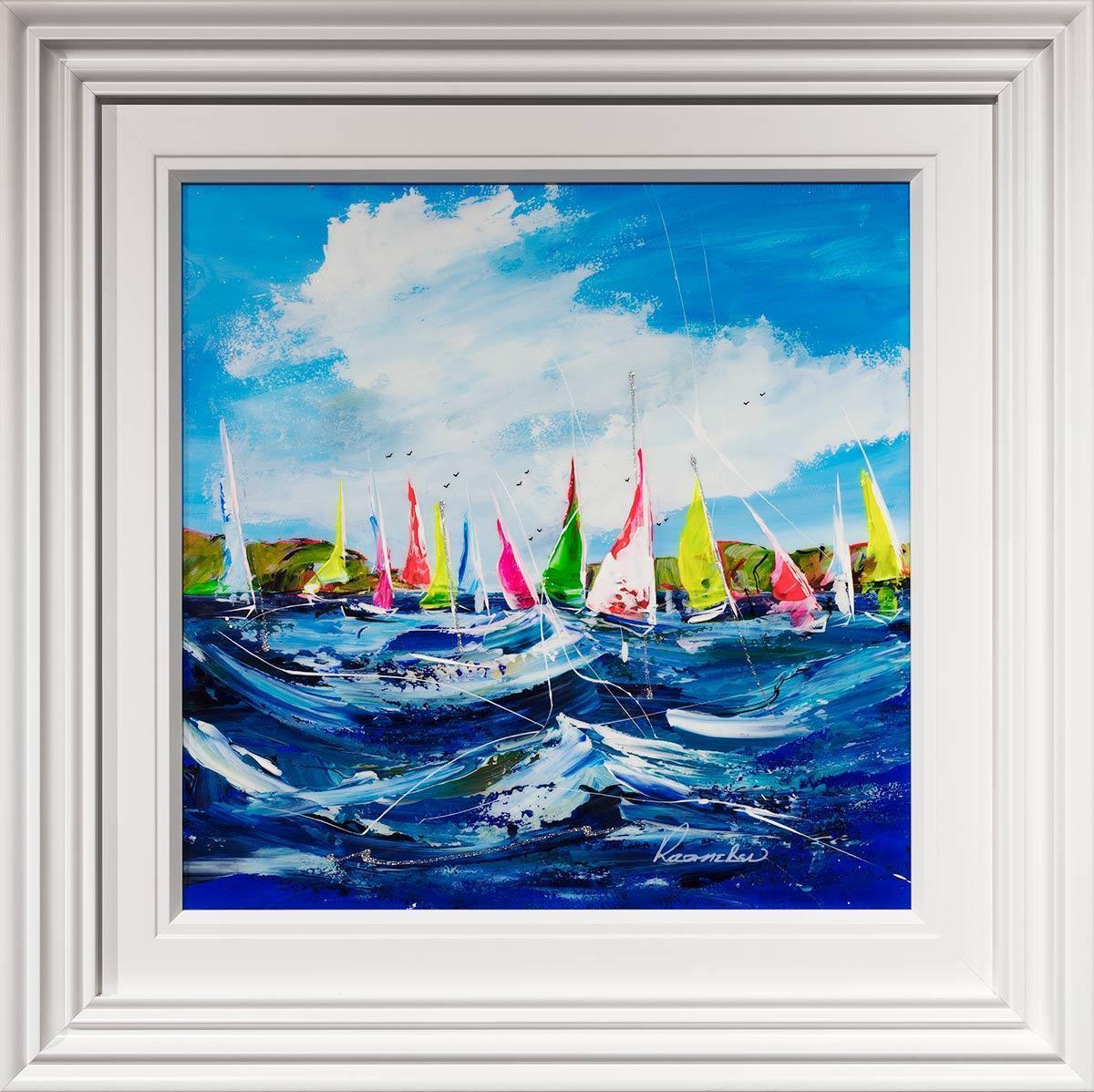 Original 'A Day On The Yacht' Painting - Premium Nautical Wall Art for Home & Office Decor | Perfect for Beach Houses, Living Rooms & Coastal Themed Spaces