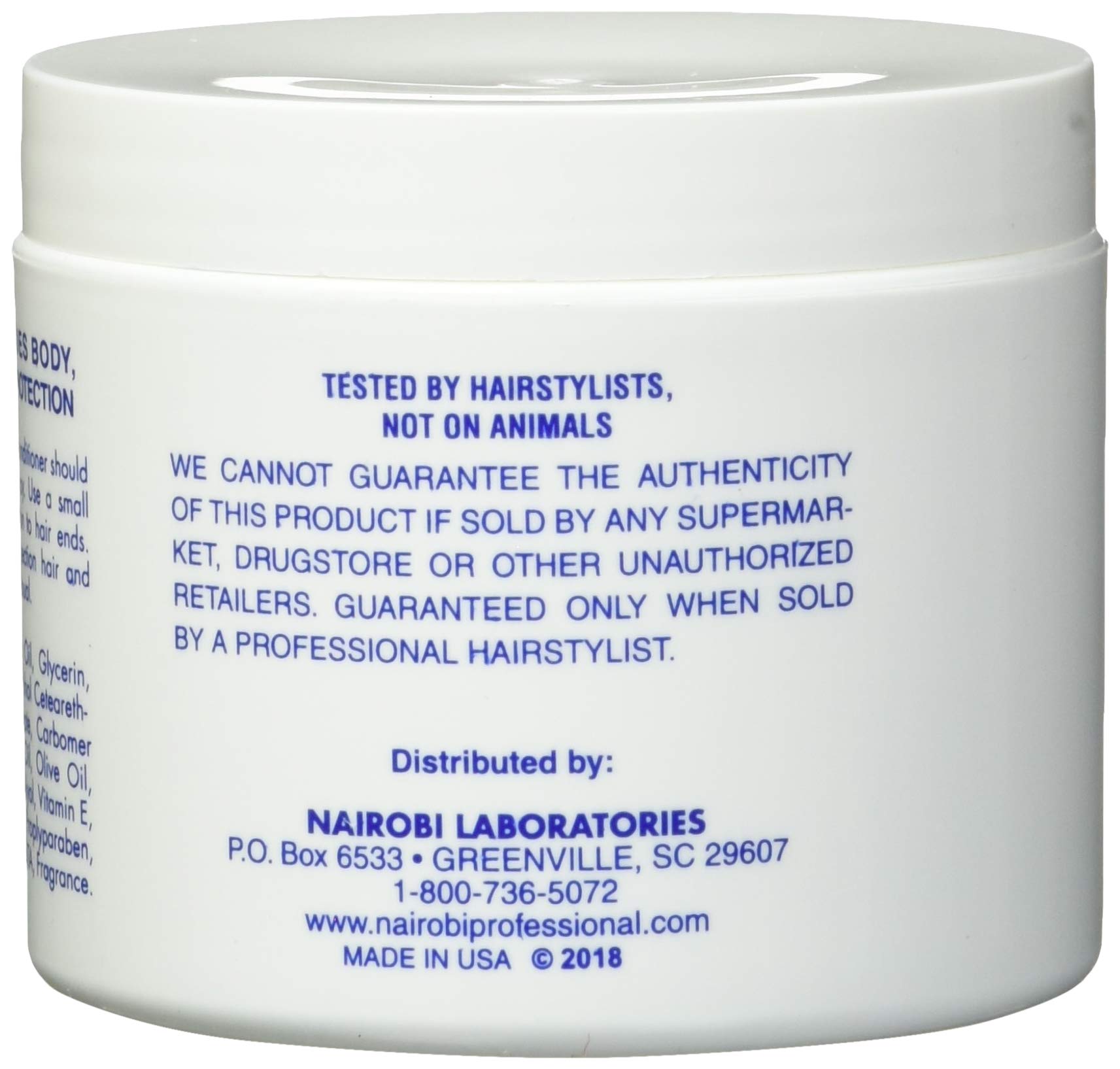 Nairobi Hair & Scalp Daily Moisturizing Hairdressing for Men & Women - 4oz | Hydrating Treatment for Dry, Damaged Hair - Perfect for Daily Use at Home or Salon