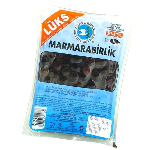 Marmara Birlik Premium Black Olives - 800g Jar | Gourmet Mediterranean Snack, Salad Topping & Cooking Ingredient