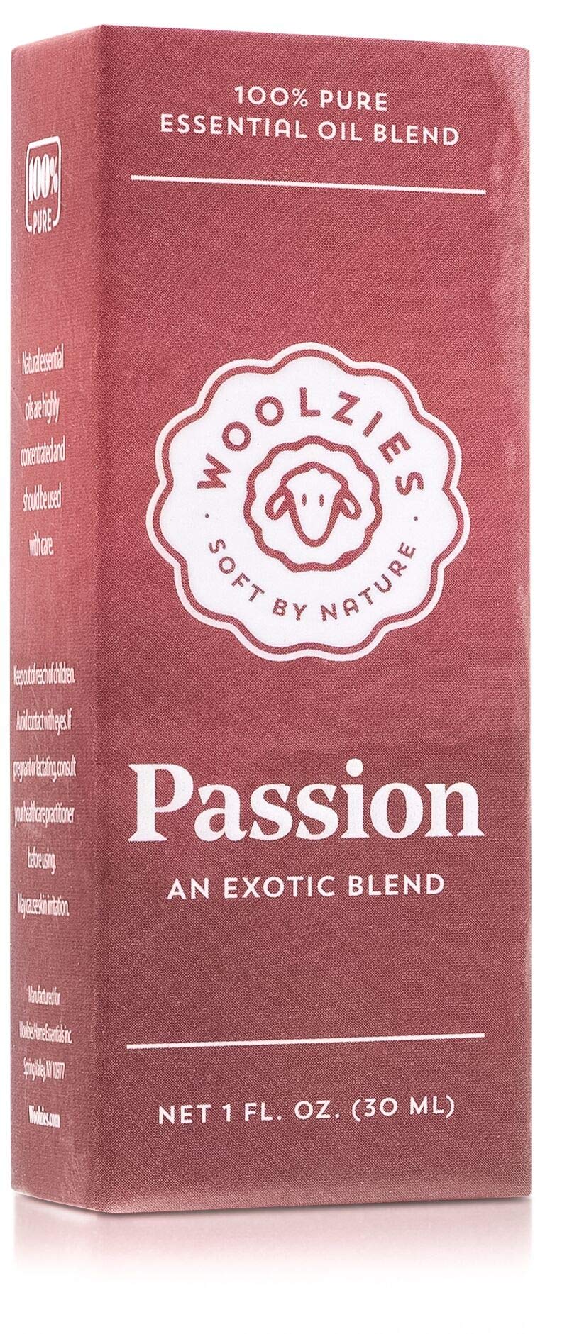 Woolzies 100% Pure Natural Passion Essential Oil Blend - 1 Fl Oz Aromatherapy Oil for Relaxation, Massage & Diffuser Use