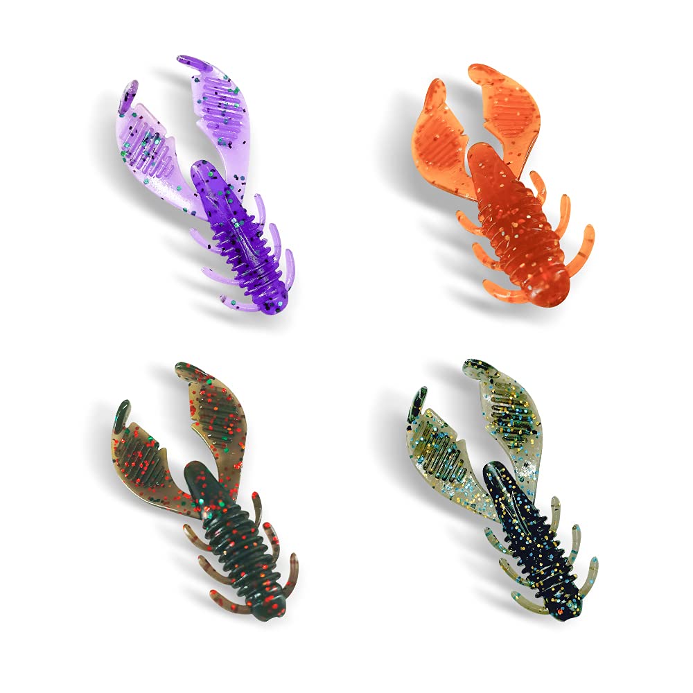 Polypod Larva & Ashrimp Soft Plastic Fishing Lures - Realistic Trout, Pike, Walleye, Bass Jigs - Saltwater & Freshwater Fishing Gear - Perfect for Ice Fishing, Kayak Fishing & Shore Casting