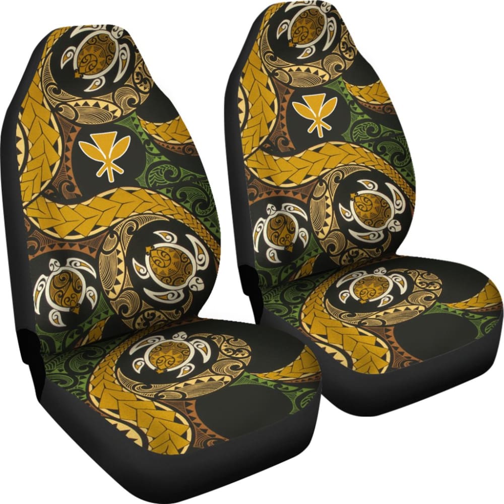 Premium Hawaiian Kanaka Maoli Polynesian Turtle Design Car Seat Covers - Breathable Universal Fit for Cars, Trucks & SUVs - Perfect for Beach Trips, Road Adventures & Cultural Enthusiasts