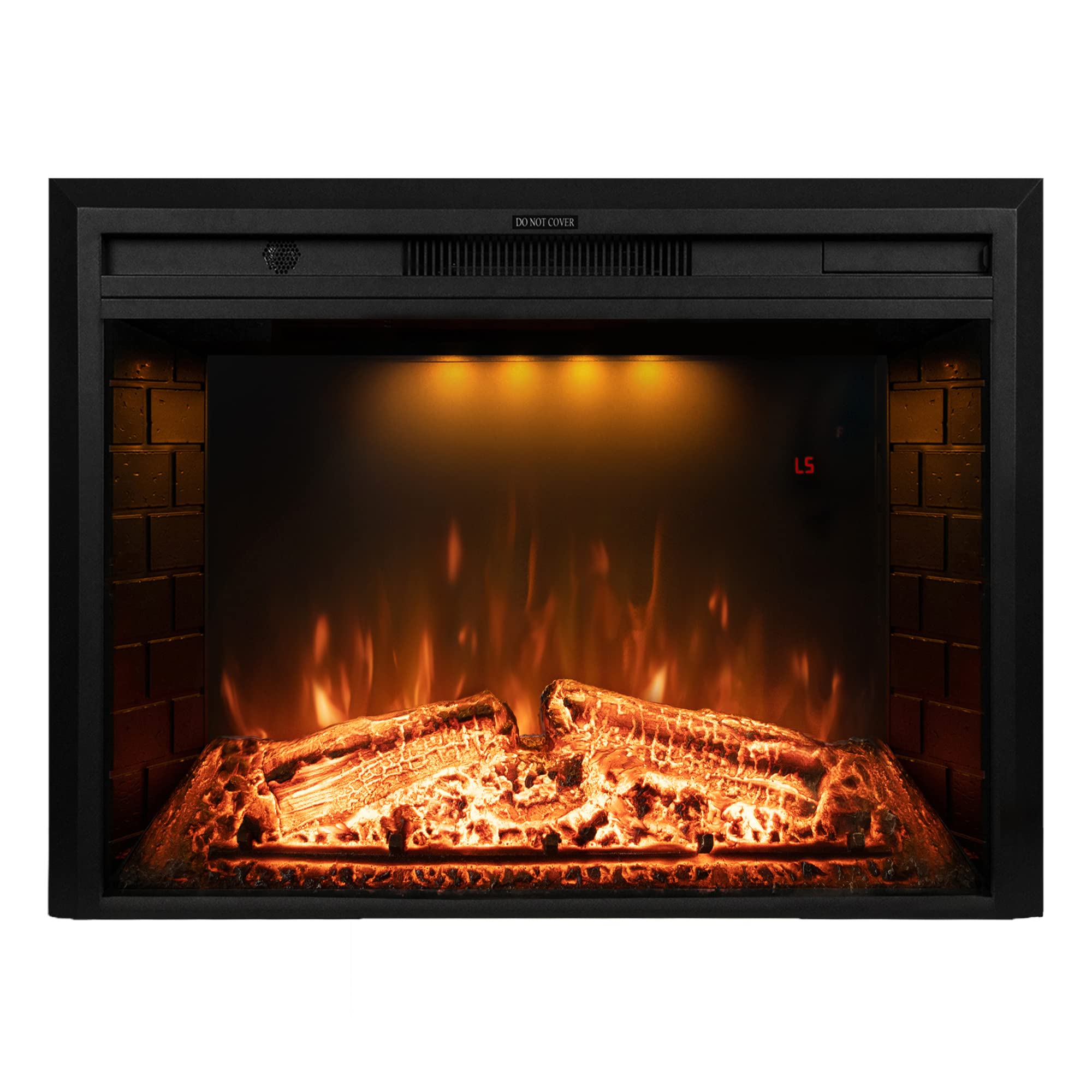 30 Inch Electric Fireplace with Remote Control - Realistic Log & Crackling Sound - 750W/1500W Wall Mounted Heater with Overheat Protection & Timer - Perfect for Living Room, Bedroom, or Office (Black)