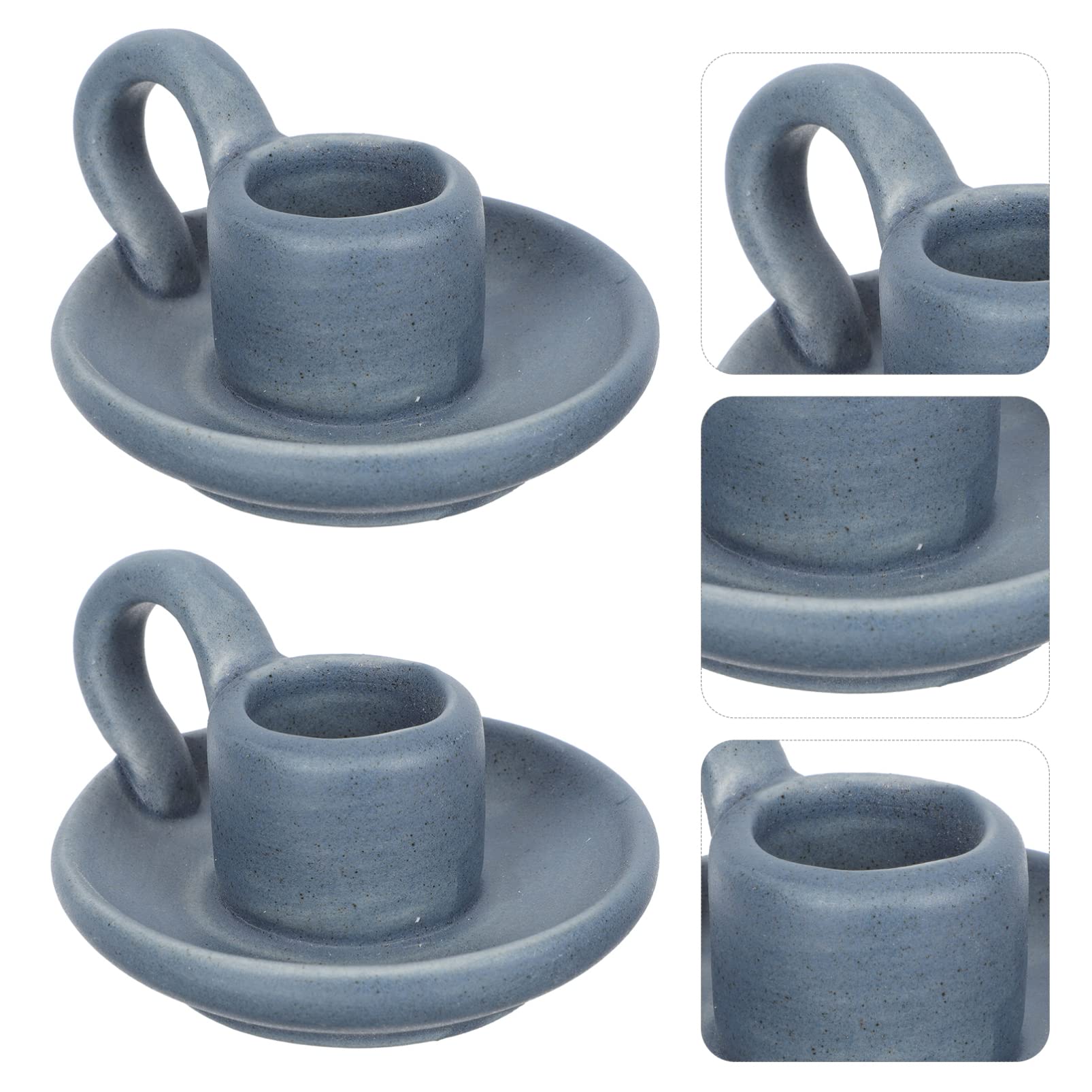 2pcs Ceramic Candle Holders - Elegant Decorative Candle Stand for Dining Table, Party Desktop, Home Decor - Perfect for Romantic Dinners, Wedding Centerpieces & Photo Props (White)