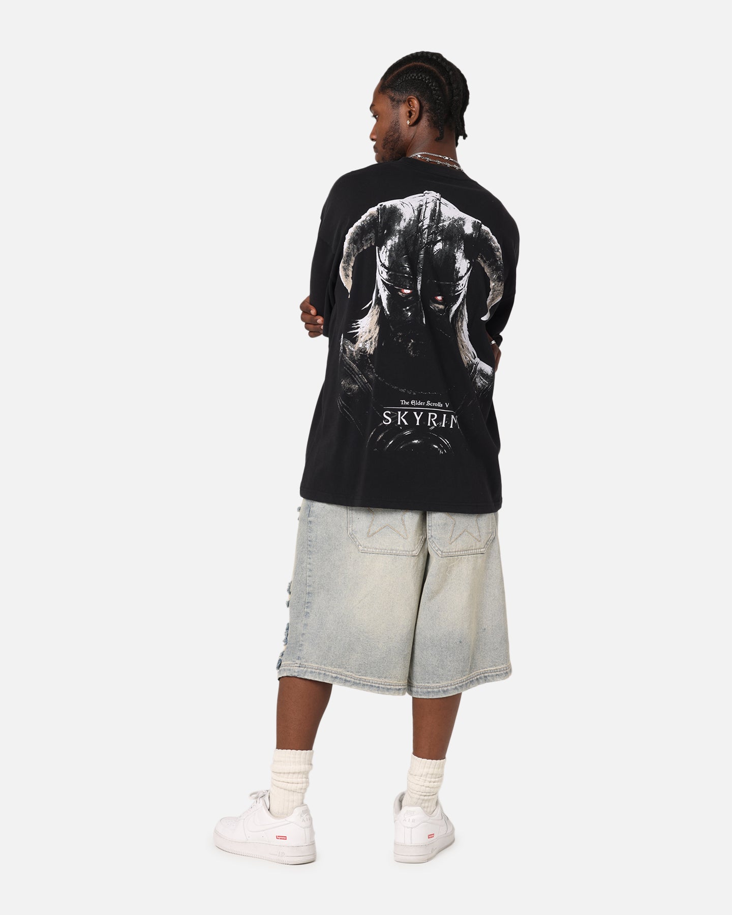 The Elder Scrolls V: Skyrim Aludin Vintage Black Acid Wash T-Shirt - Official 73 Studio Gaming Tee for Men & Women - Perfect for Cosplay, Gaming Conventions & Fantasy Fans
