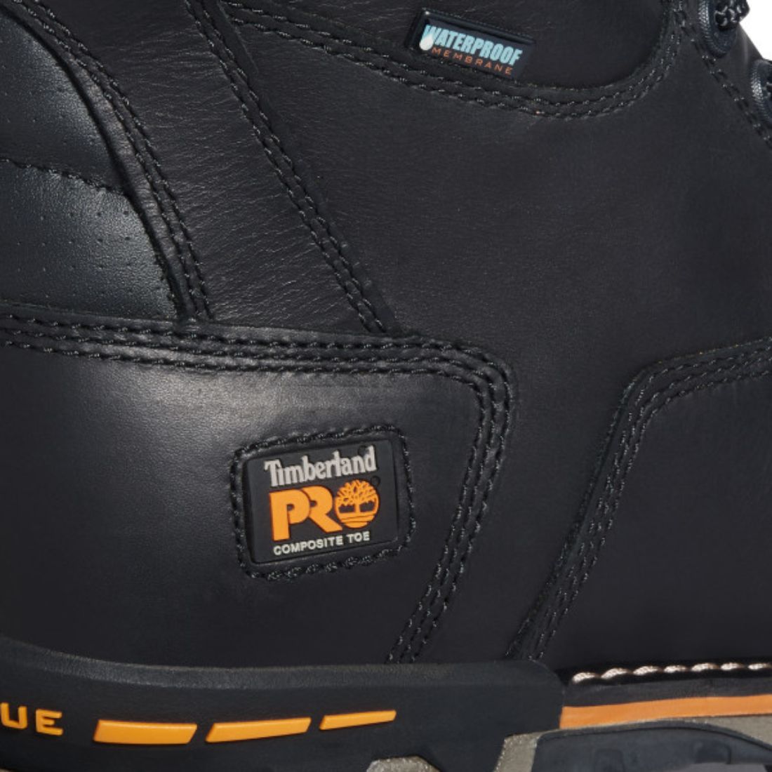 Timberland PRO Boondock Men's 8 Inch Waterproof Work Boots with Composite Safety Toe - Black 89645 | Durable Construction for Outdoor Jobs, Construction Sites & Heavy Duty Work
