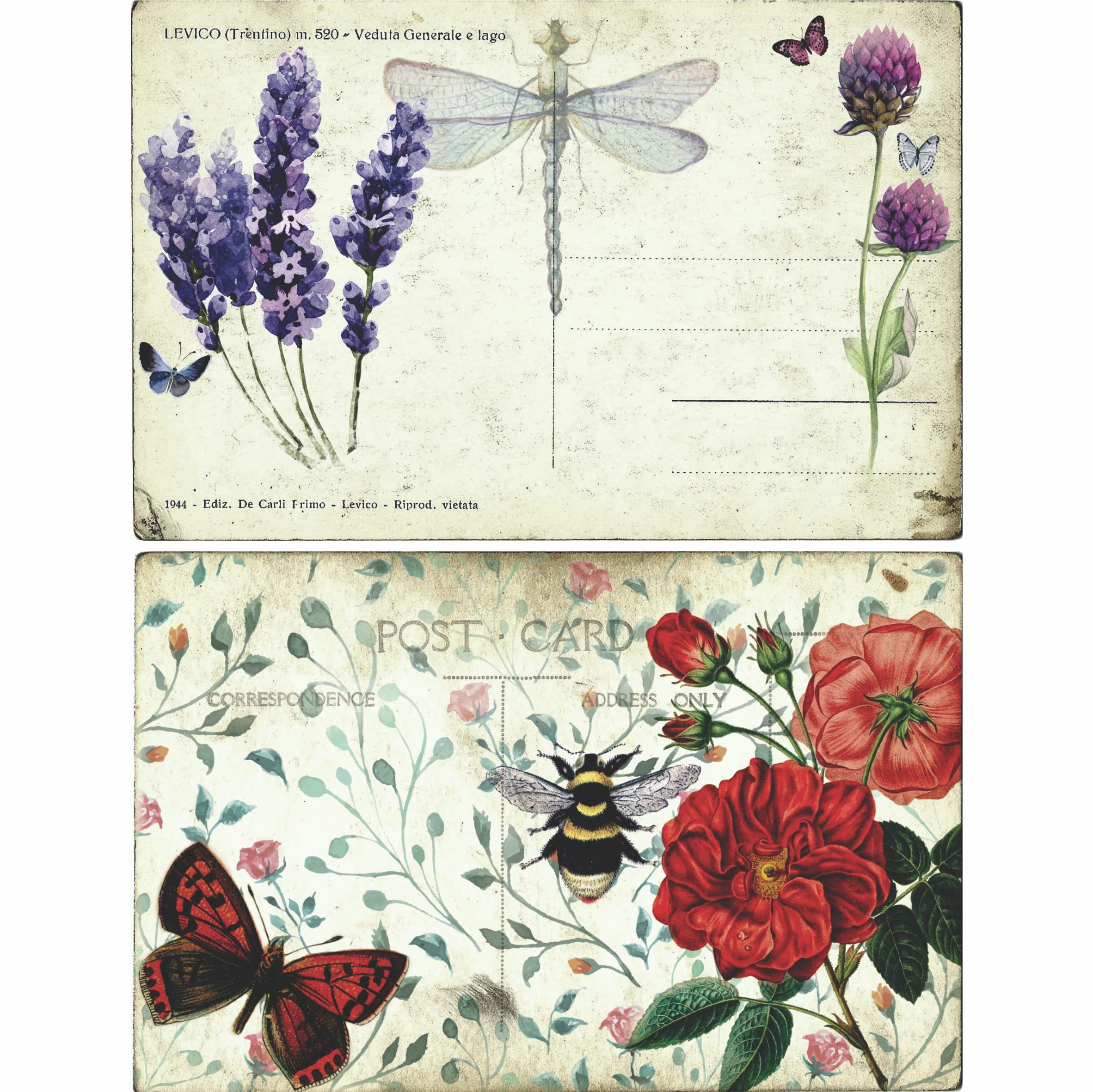Decorative Wall Stencils - 6 Unique Bees & Birds Mulberry Rice Paper Designs (8 x 10.5 Inch, 30gsm) for DIY Decoupage, Scrapbooking & Home Decor - Perfect for Nursery, Living Room & Craft Projects