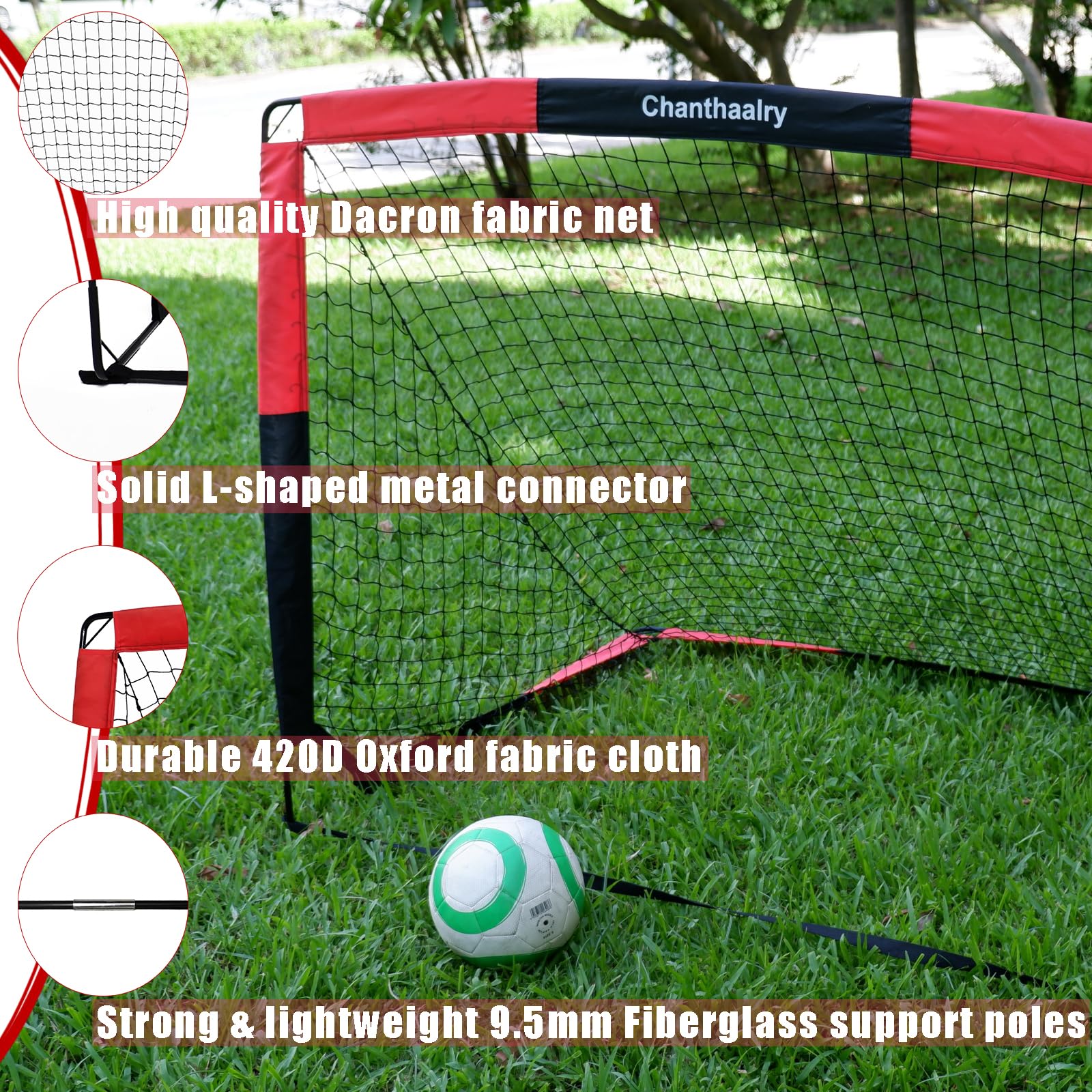 2-in-1 Portable Soccer Goal Net with Scoreboard - 5ft x 4ft Quick Assembly Backyard Soccer Goal with Carry Bag - Perfect for Outdoor, Indoor, Pitch, Court, Park, Beach & Field Training | Great for Kids & Adults Soccer Practice