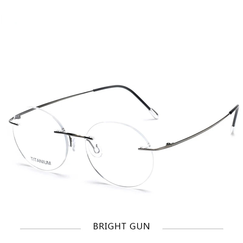 Brightzone Women's Rimless Oval Round Titanium Eyeglasses 71602 - Lightweight & Durable Frame for Work, Reading & Everyday Use