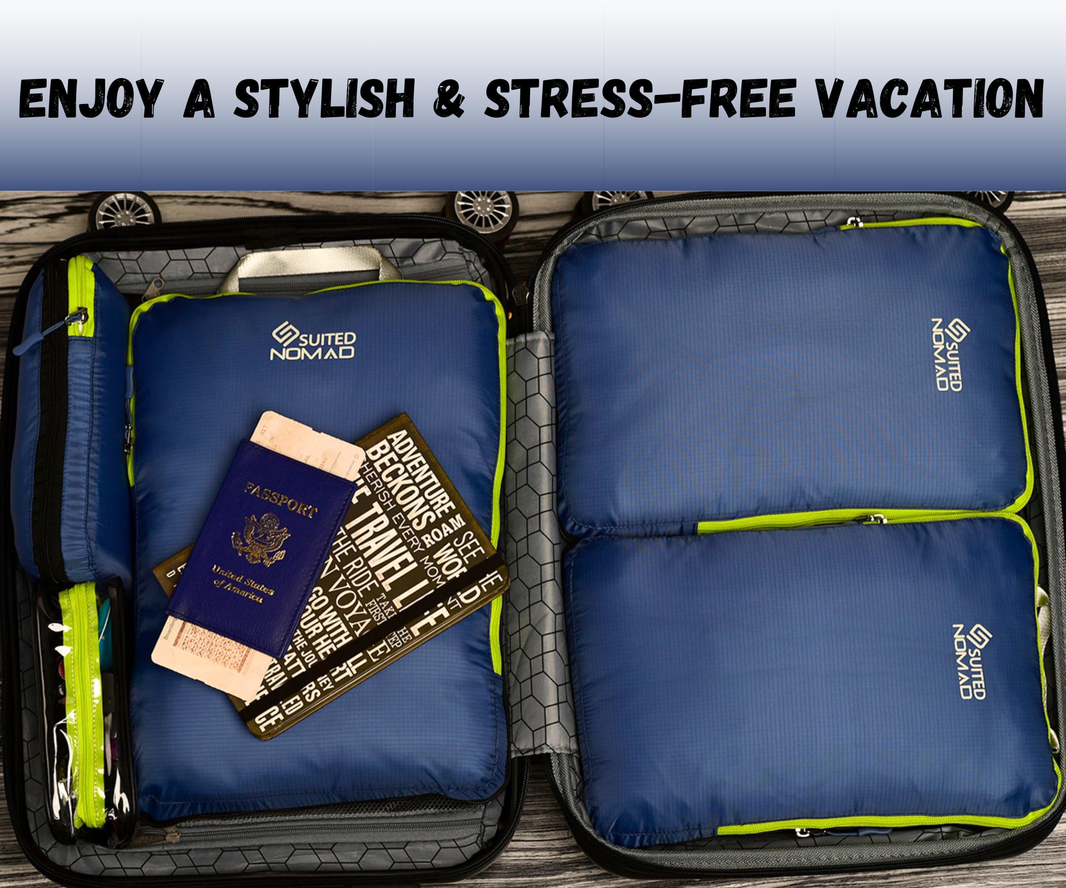 Ultralight 6-Piece/3-Piece Compression Packing Cubes Set - Travel Organizer Bags for Suitcase & Backpack - Perfect for Business Trips, Vacations & Weekend Getaways