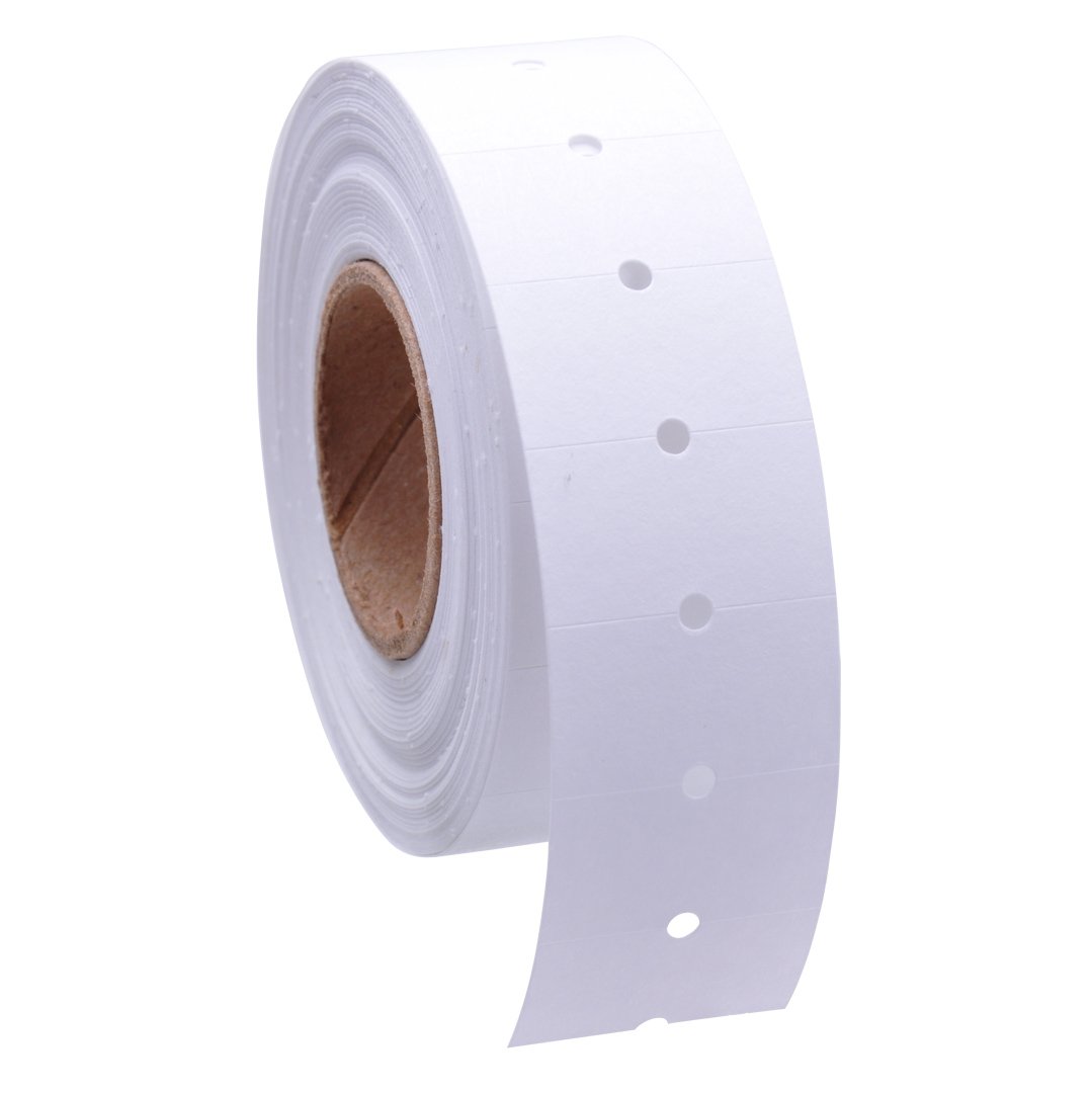 16 Pack White Labels Without Tamper Proof Slits - Compatible with Towa GS Series, Halmark & Century Price Guns (Includes Free Ink Roll) - Perfect for Retail Pricing, Inventory Labeling & Small Business Organization