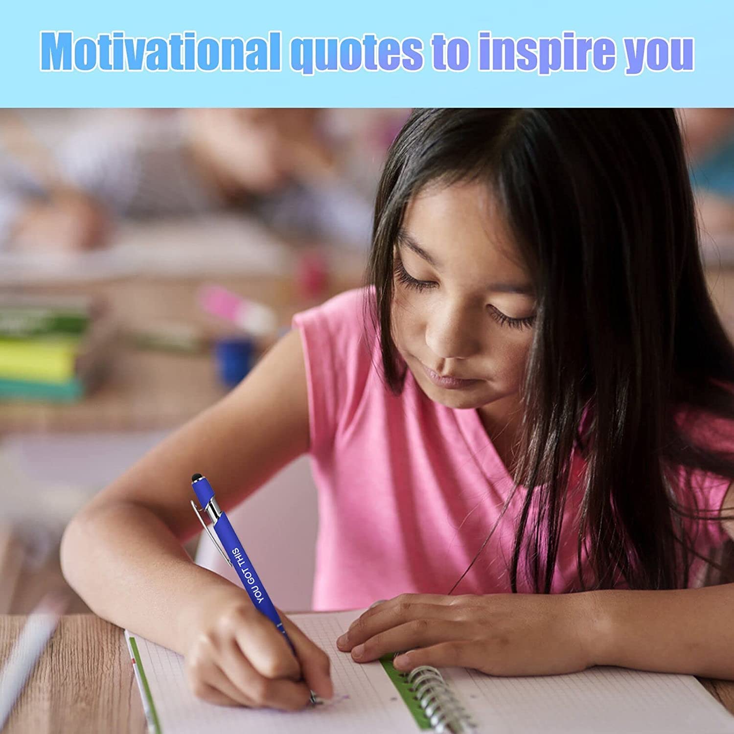 50 Pack Inspirational Pens with Stylus Tip - Motivational Ballpoint Pens Bulk, Funny Office Supplies for Women & Coworkers - Black Ink - Perfect for Gifts, Meetings & Daily Motivation