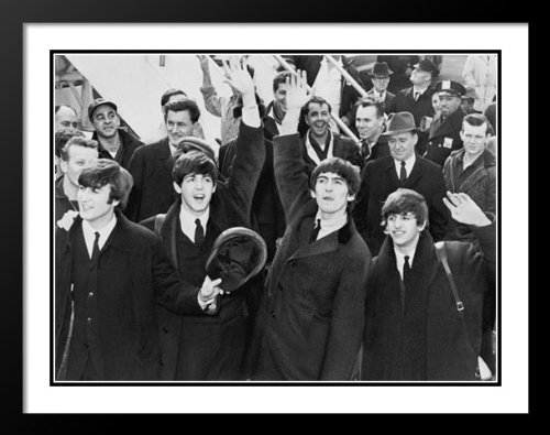 The Beatles in New York City 1964 - 20x23 Inch Framed Vintage Photo with Double Matting - Perfect for Music Lovers, Beatles Fans & Home Decor