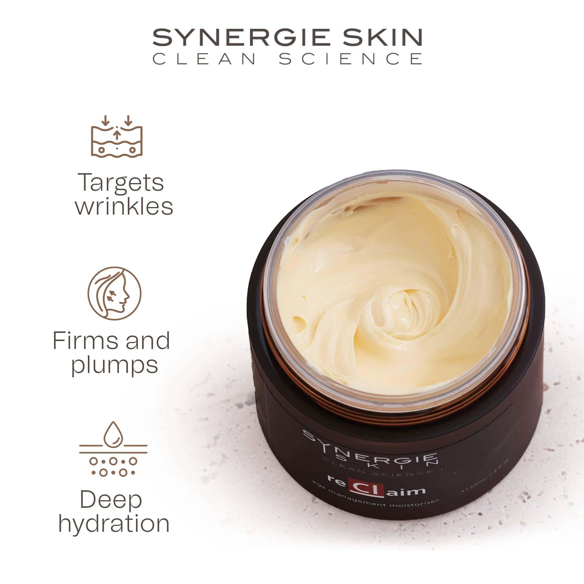 Synergie Skin ReClaim Anti-Aging Face Cream for Women & Men - Day & Night Moisturizer with Firming Effects - 50ml Jar - Perfect for Daily Skincare Routine & Travel