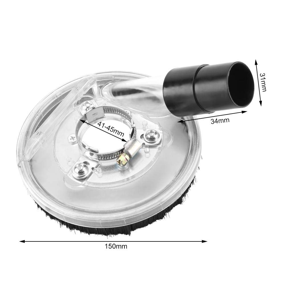 80-125MM Clear Dust Shroud Vacuum Cover for Angle Grinders | Dry/Wet Convertible Grinding Guard | Power Tool Accessory for Concrete, Tile & Metal Work | Perfect for DIY & Professional Use