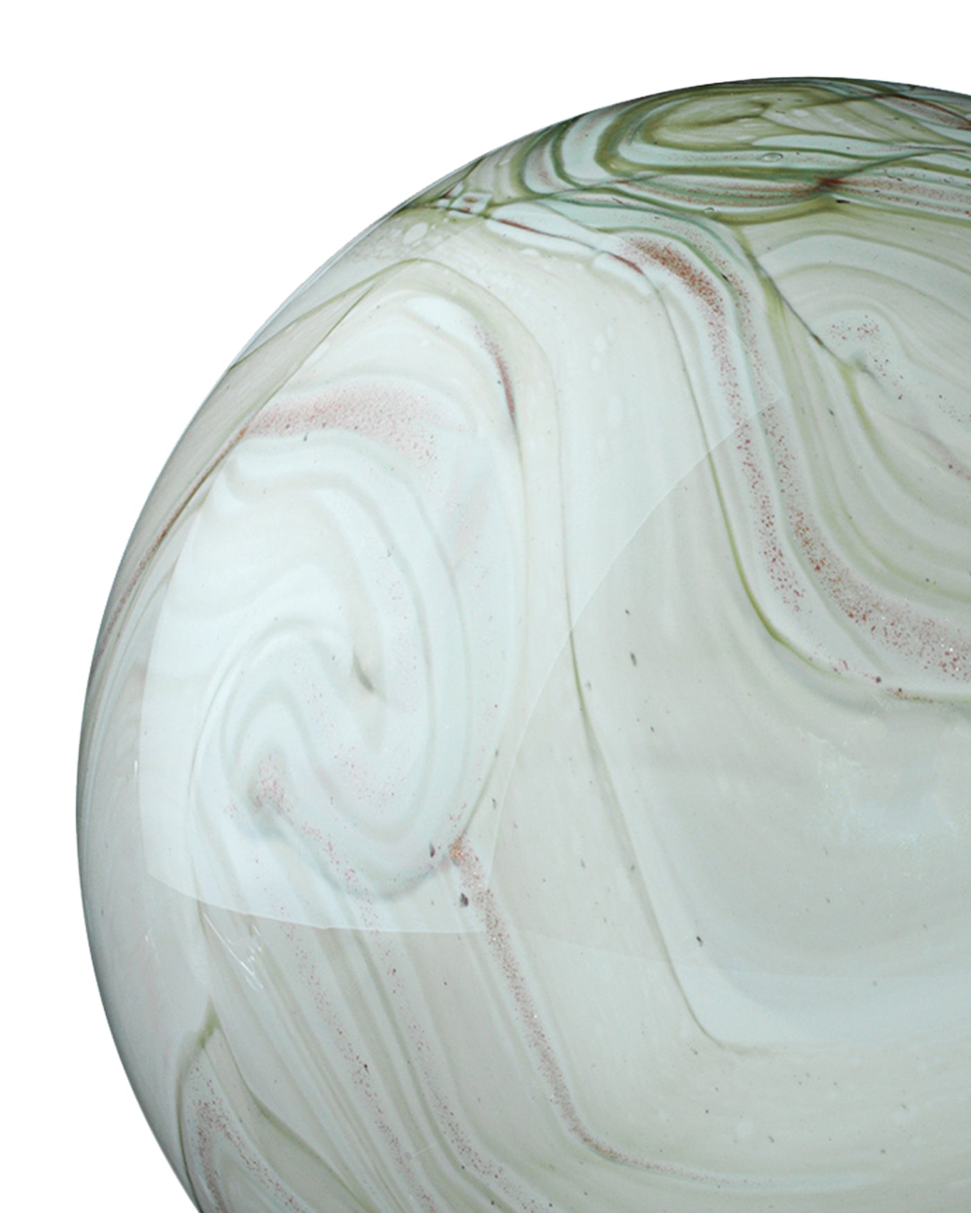 Sage Swirl Cosmos Glass Spheres (Set of 2) - Handmade Decorative Glass Orbs for Home Decor, Wedding Centerpieces & Meditation Spaces