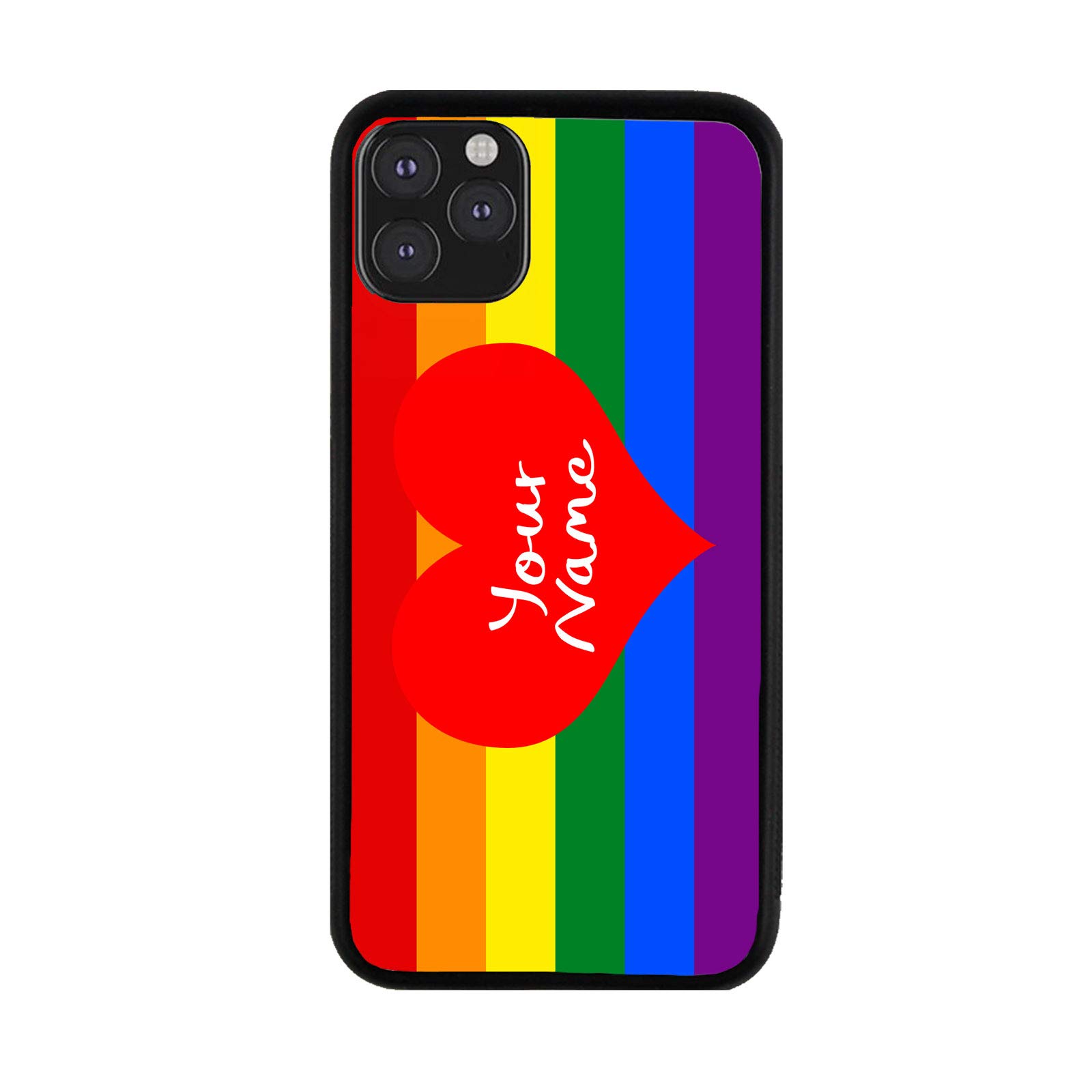 Custom LGBT Pride Flag Personalized Phone Case for iPhone 5 to 16 - Add Your Name | Durable Protective Cover for iPhone | Perfect for Pride Month, LGBTQ+ Events & Everyday Use