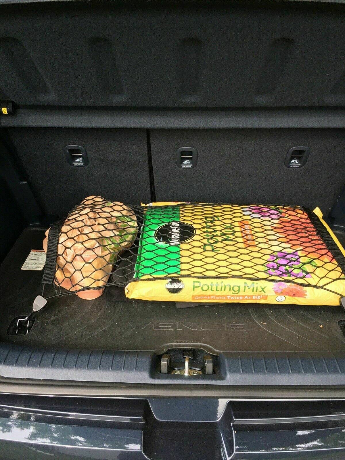 Premium Rear Trunk Organizer Cargo Net for Hyundai Venue 2020-2023 | Heavy-Duty Mesh SUV Storage Organizer | Car Trunk Accessories for Travel, Groceries & Sports Equipment