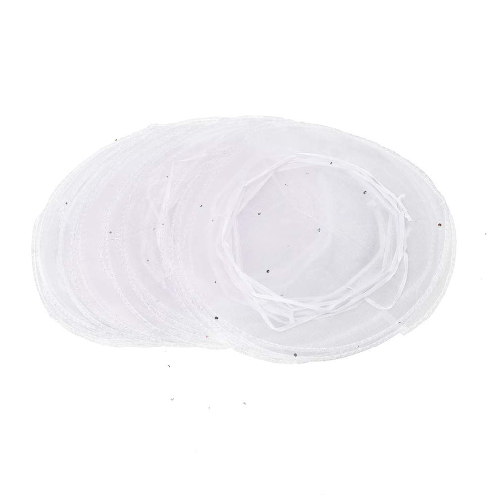 100Pcs White Organza Tulle Drawstring Bags - Round Jewelry Candy Gift Pouches for Wedding, Christmas Party Favors & Special Occasions | Perfect for DIY Crafts, Bridal Shower Gifts & Holiday Decorations