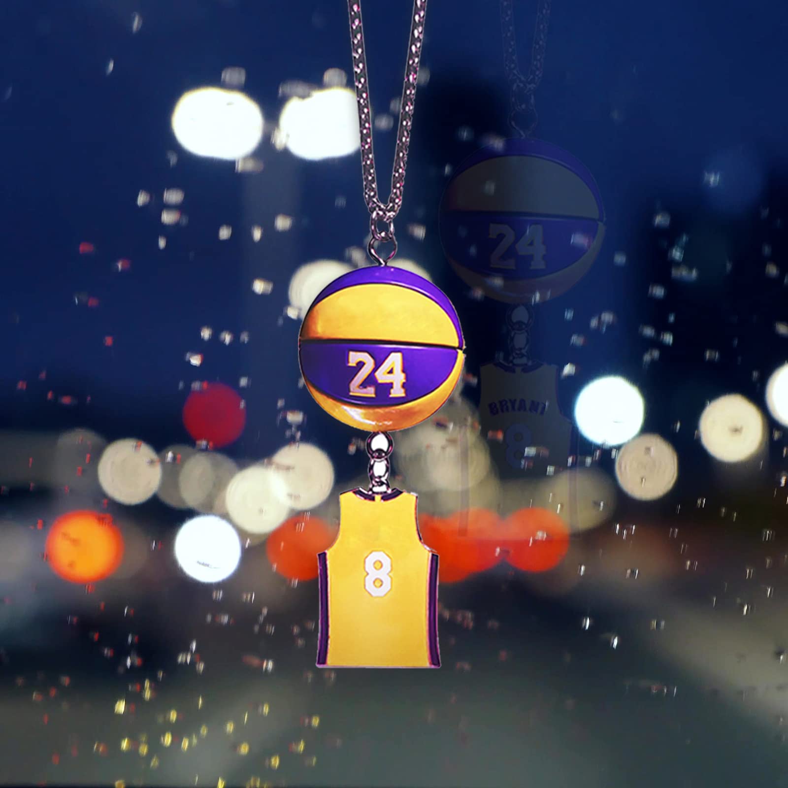 Basketball Jersey Swing Pendant Car Accessory - Cute Sports Fan Gift Decor for Rear View Mirror - Perfect for Game Day & Road Trips