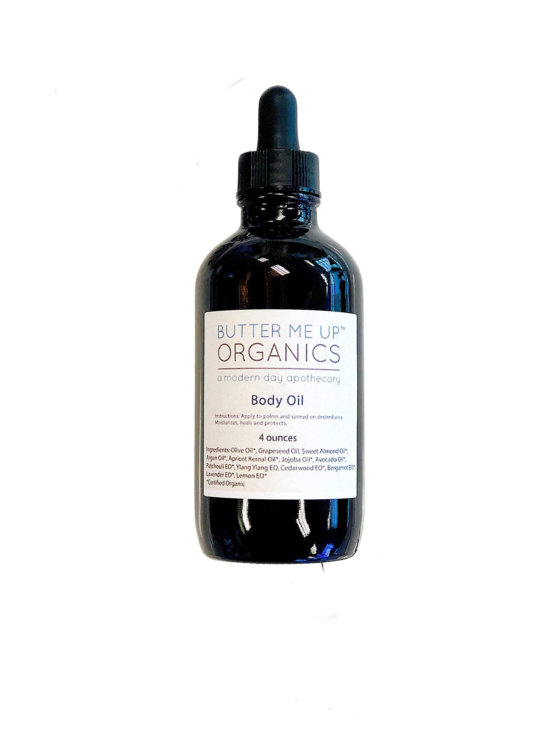 Organic Body Oil Moisturizer - Hydrating & Nourishing Skin Care by Butter Me Up Organics | Perfect for Dry Skin, Massage & Daily Moisturizing