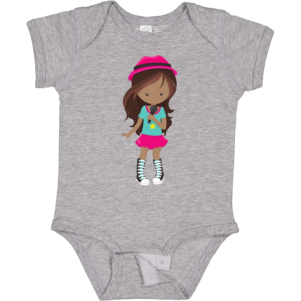 Inktastic African American Girl Rock Band Singer Baby Bodysuit - Cute Music-Themed Outfit for Infants & Toddlers - Perfect for Concerts, Photo Shoots & Everyday Wear
