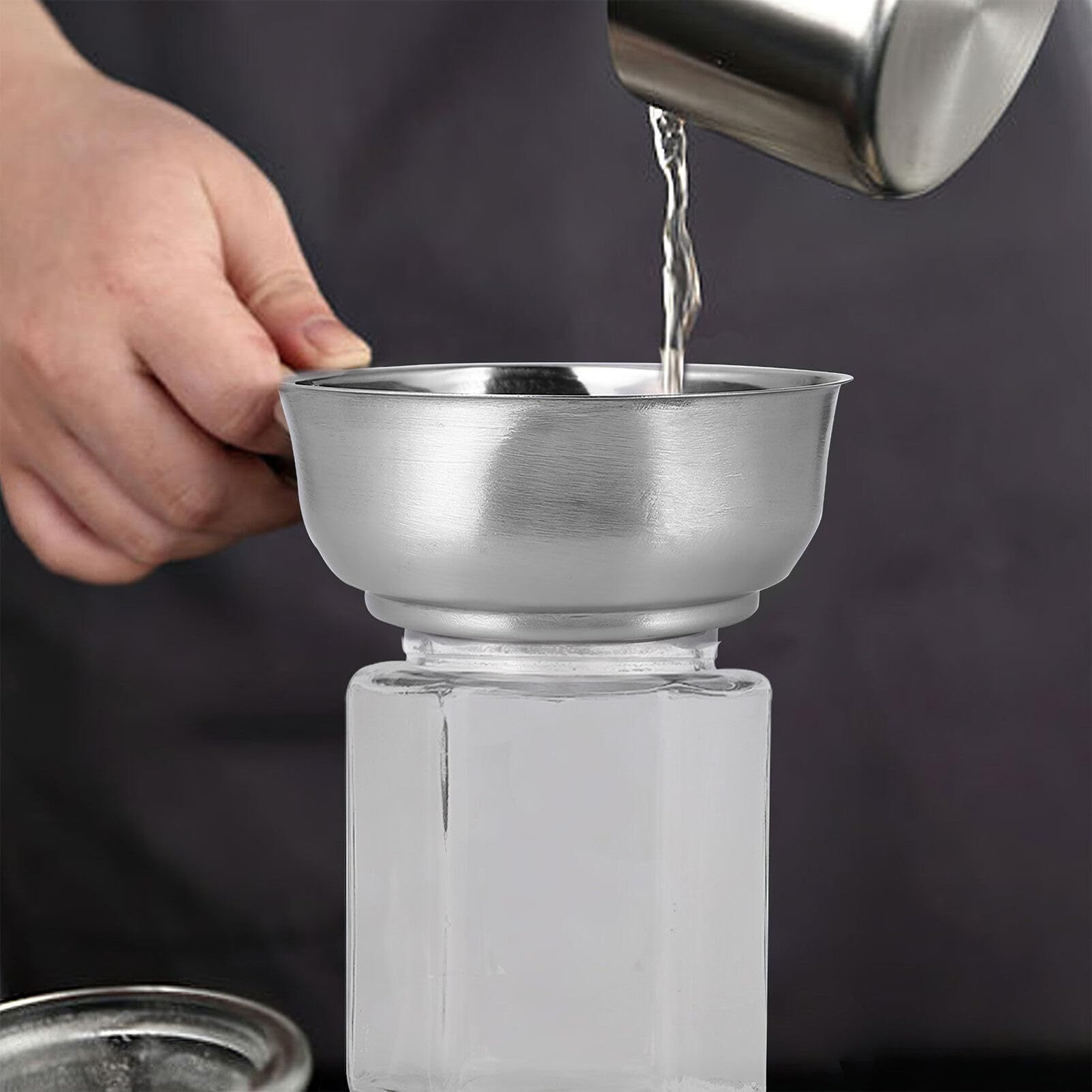 Premium Stainless Steel Canning Funnel for Mason Jars - Wide Mouth Food Funnel with Ergonomic Handle - Durable Kitchen & Home Canning Supplies for Preserving, Pickling & DIY Projects