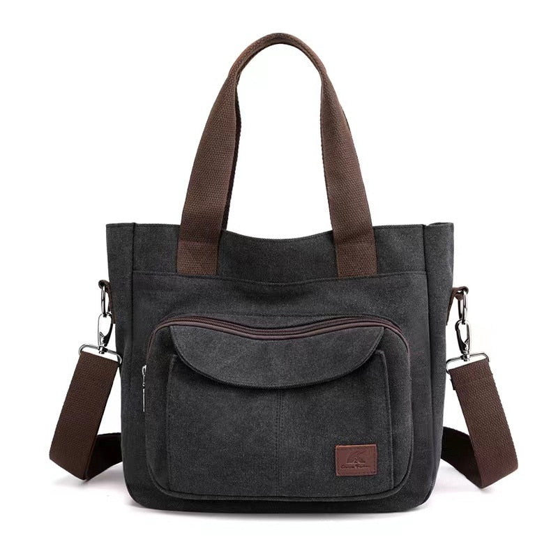 Large Capacity Canvas Tote Bag for Women - Stylish & Durable Shoulder Bag for Work, Travel, and Shopping