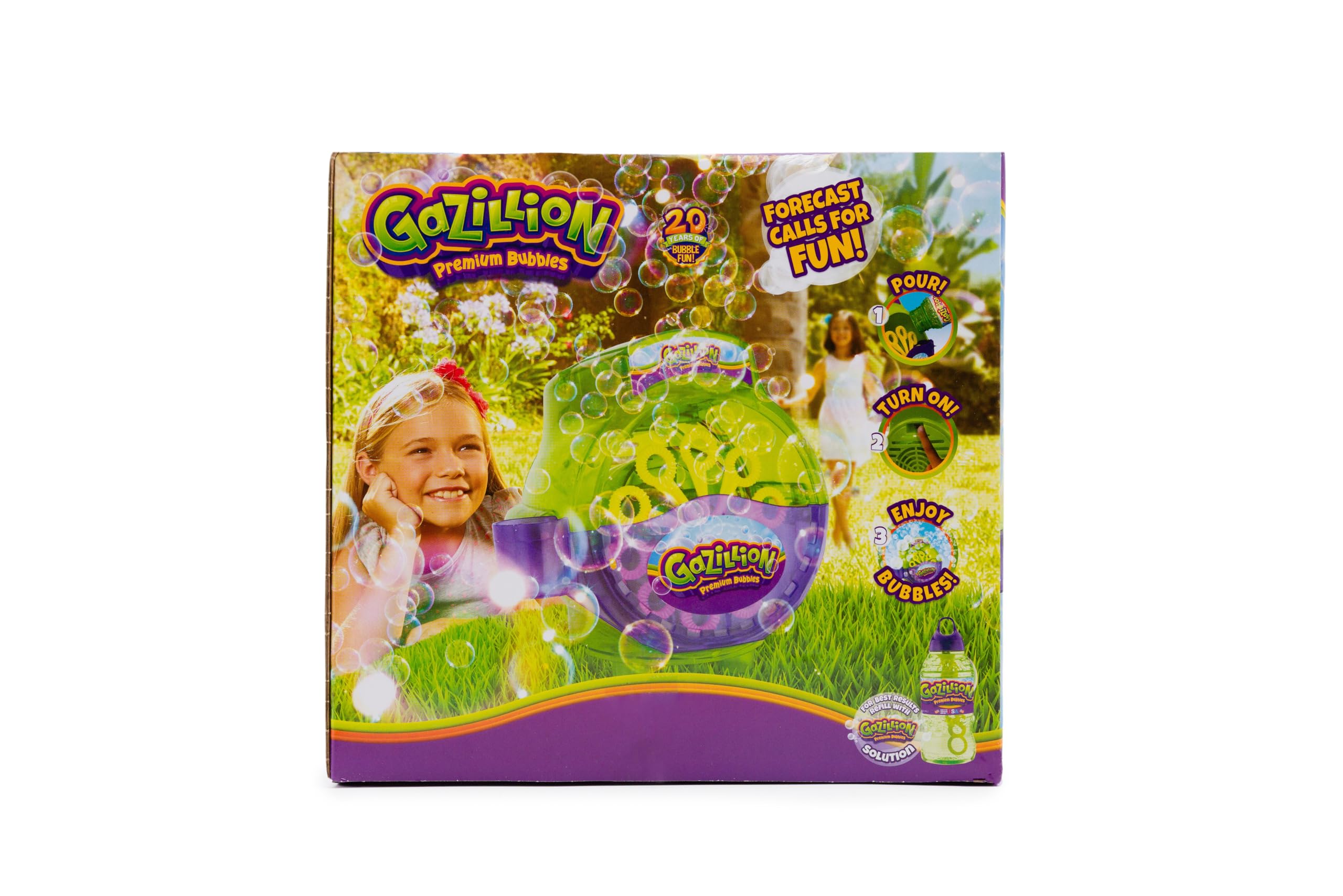 Gazillion Bubbles Hurricane Bubble Machine - Portable Bubble Blower for Kids with 4oz Solution - Outdoor Party & Backyard Fun Toy for Ages 3+ - Perfect for Birthday Parties, Park Play & Summer Activities