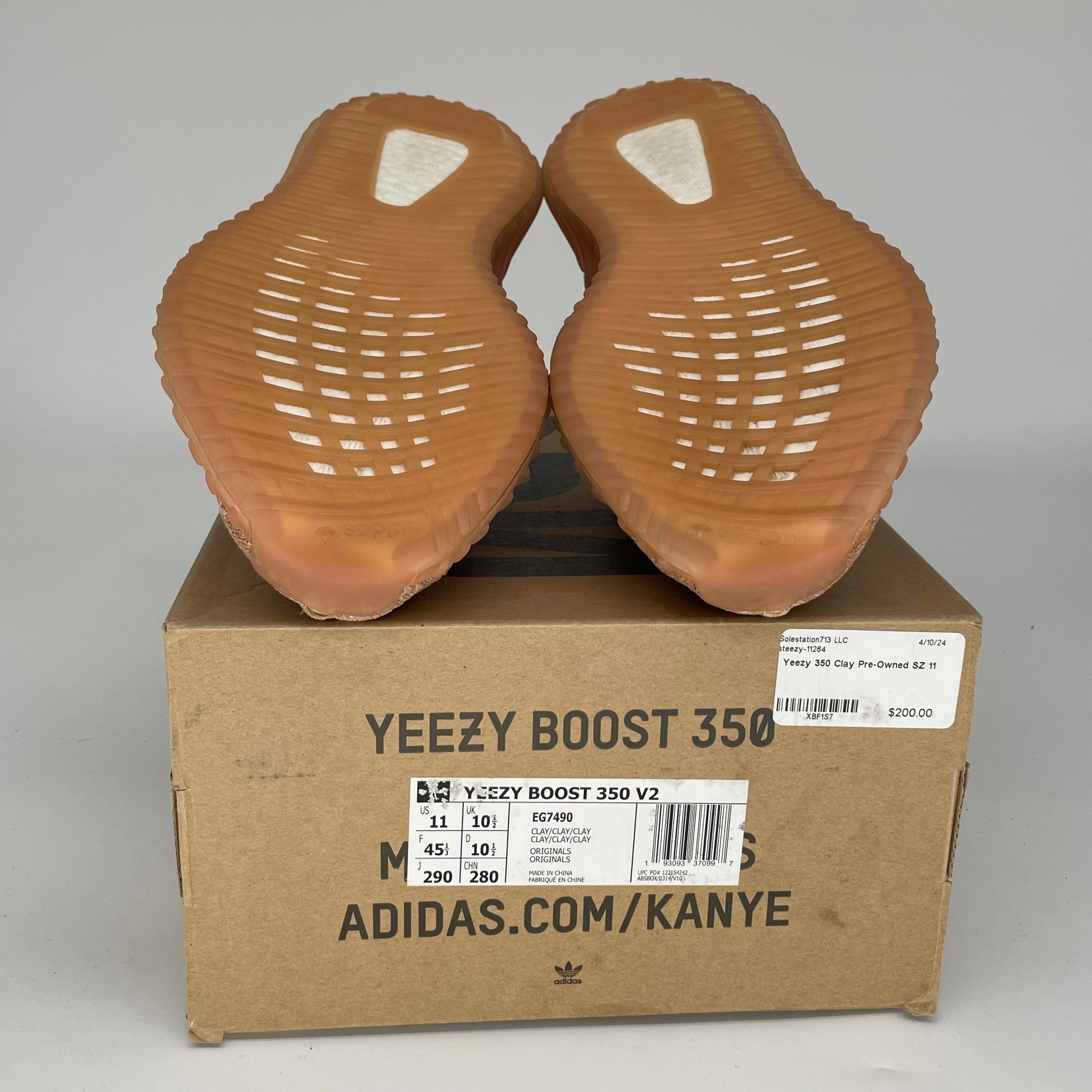 Adidas Yeezy Boost 350 V2 'Clay' Men's Running Shoes - Size 11 [EG7490] | Comfortable Sneakers for Gym, Jogging & Casual Wear