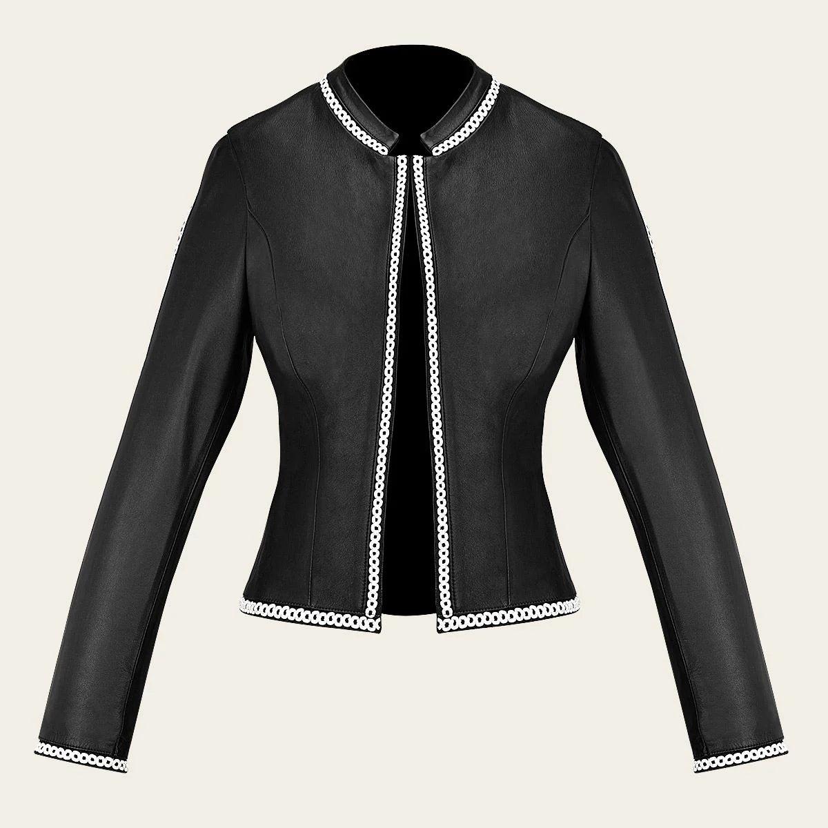 **M315BOC Women's Black Western Fashion Lambskin Leather Jacket – Stylish Cowgirl Look for Rodeo & Night Out**