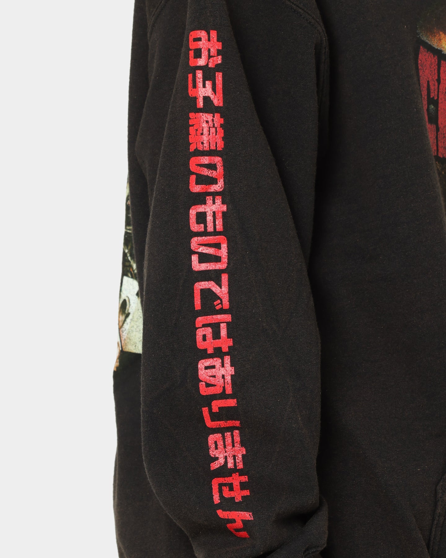 Vintage Chicken Boom Hoodie - American Thrift Style Distressed Black Pullover for Men & Women | Streetwear, Casual Wear, Retro Fashion