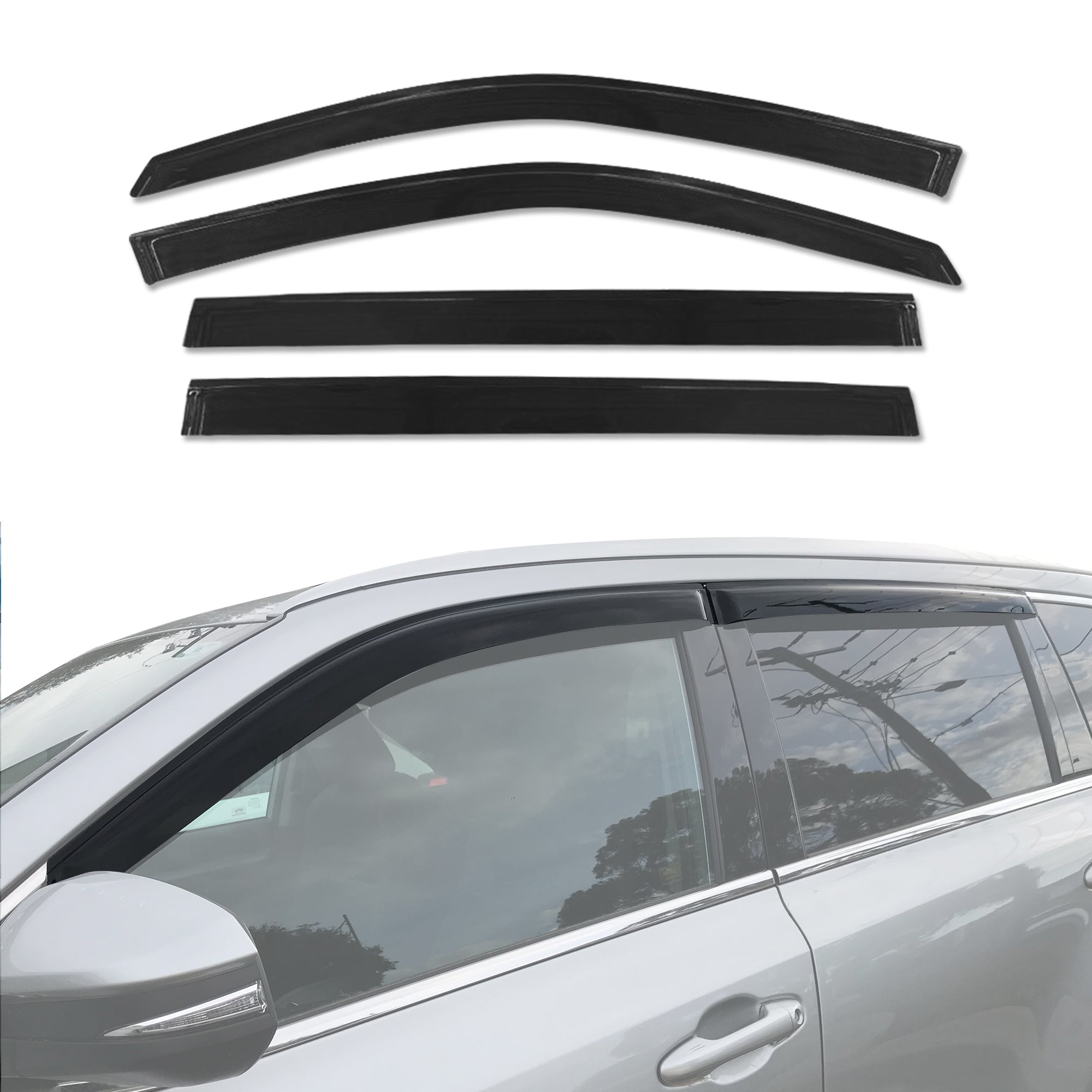 Toyota Kluger 2013-2020 Weather Shields - Car Window Rain Guards for All-Weather Protection | Perfect for Rainy Days & Highway Driving
