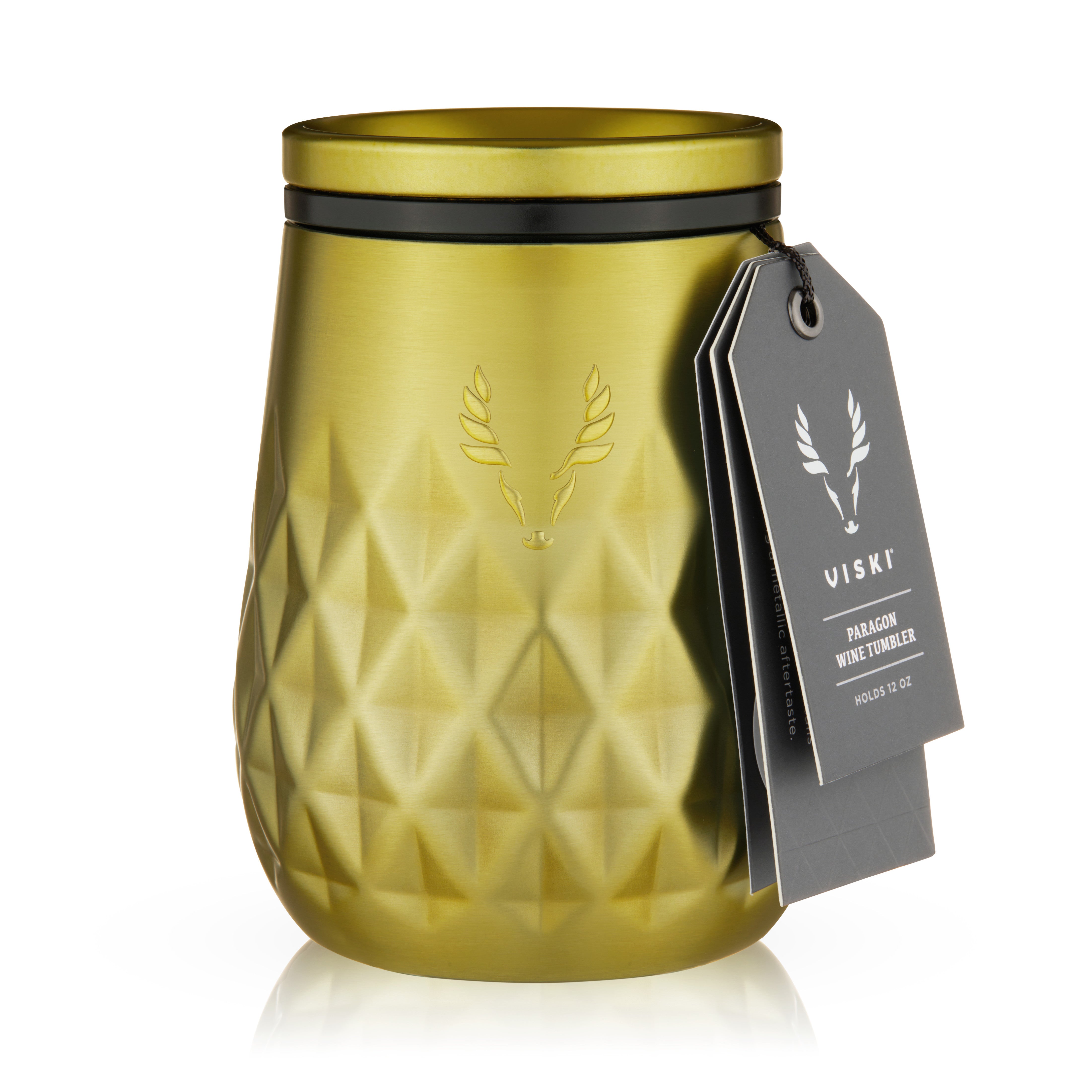 Premium Stainless Steel Wine Tumbler with Gold Finish - Insulated Double Wall for Hot & Cold Drinks - Perfect for Outdoor Picnics, Parties, and Home Entertaining