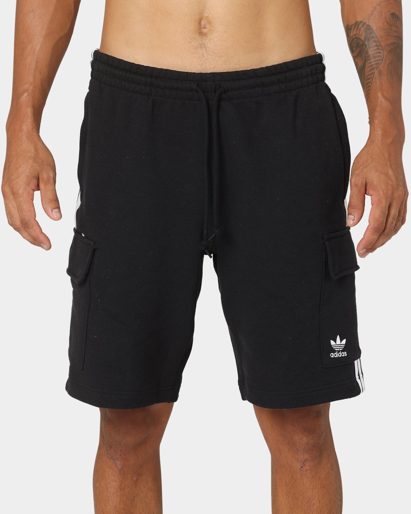 Adidas 3 Stripe Cargo Shorts for Men - Black Athletic Casual Shorts with Pockets | Perfect for Gym, Running, Workout & Everyday Wear