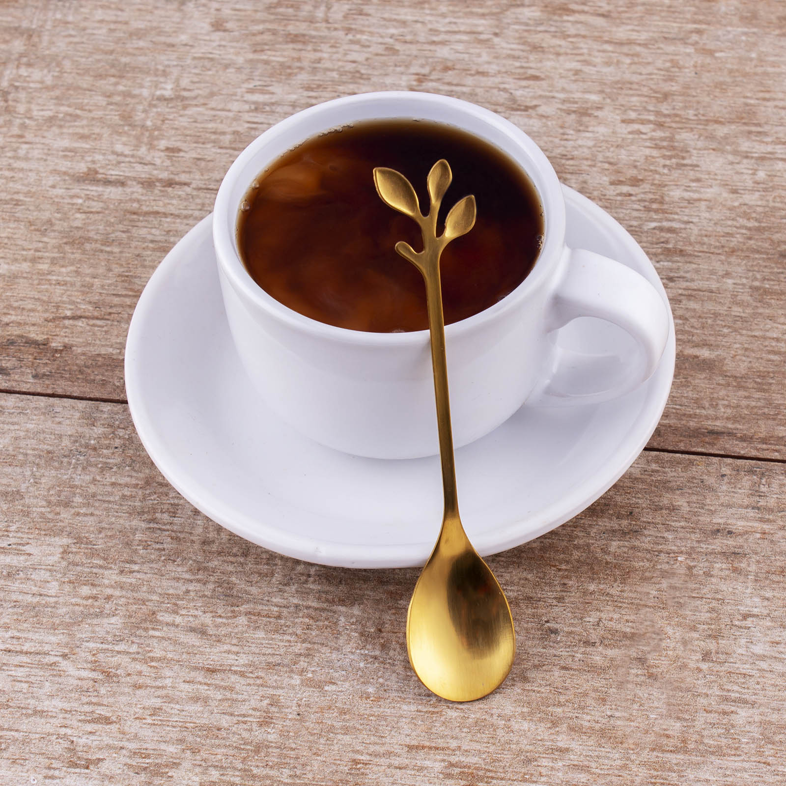 Premium Stainless Steel or Gold Plated Demi Leaf Spoon - Elegant Tea Stirring Spoon for Coffee, Tea, Cocktails & Desserts