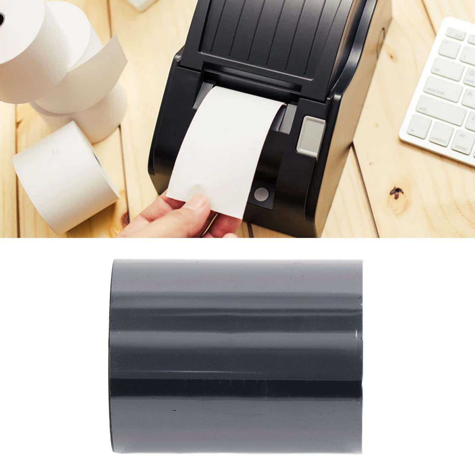 High-Quality 80mm x 300m (3.15in x 984.25ft) Thermal Transfer Wax Printer Ribbon for Barcode & Label Printing - Compatible with Most Printers - Ideal for Retail, Warehouse & Shipping Label Applications