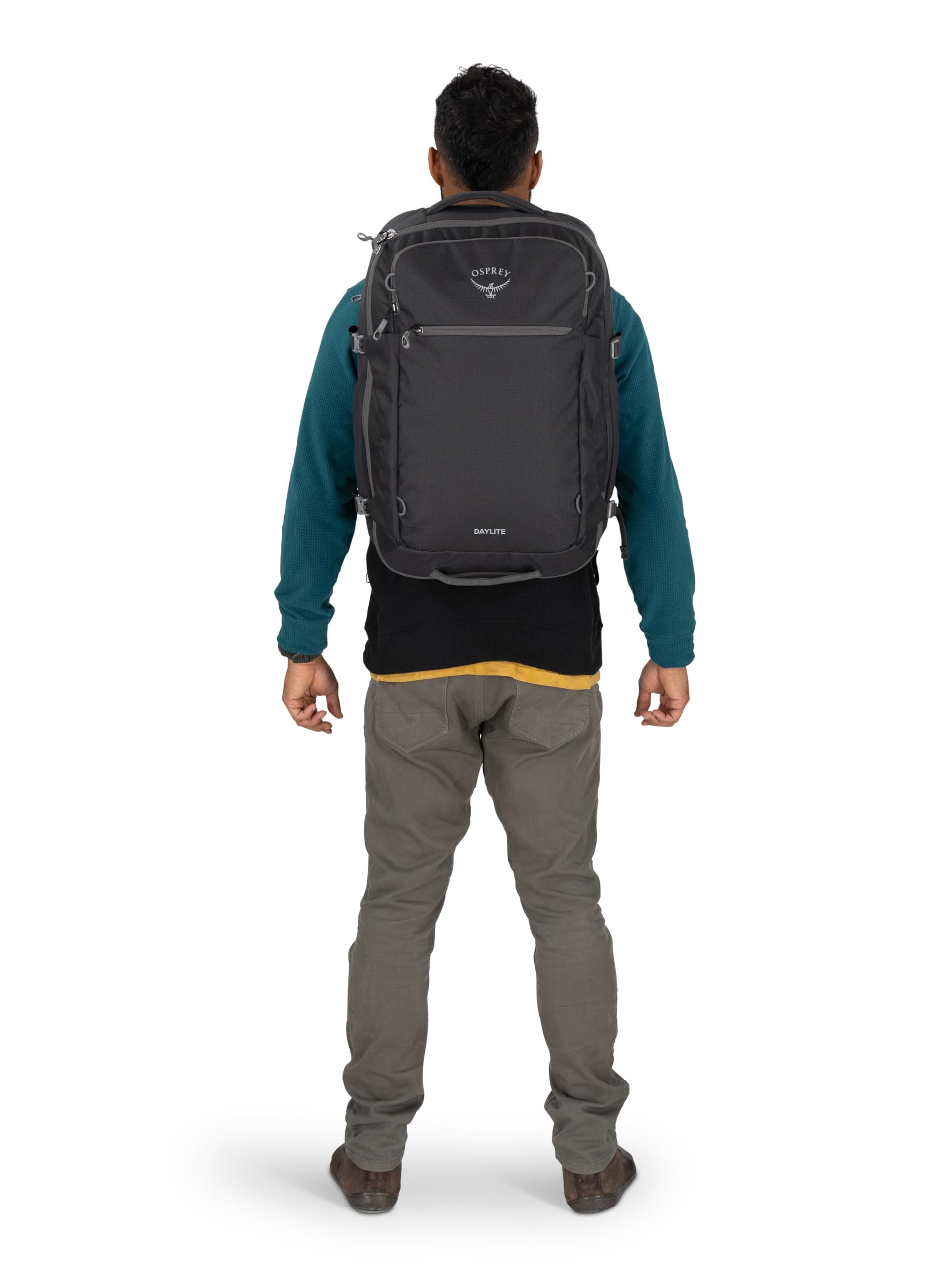 Osprey Daylite 44L Carry-On Travel Backpack - Lightweight Hiking & Airplane Personal Item Black | Perfect for Weekend Trips, Commuting & Outdoor Adventures