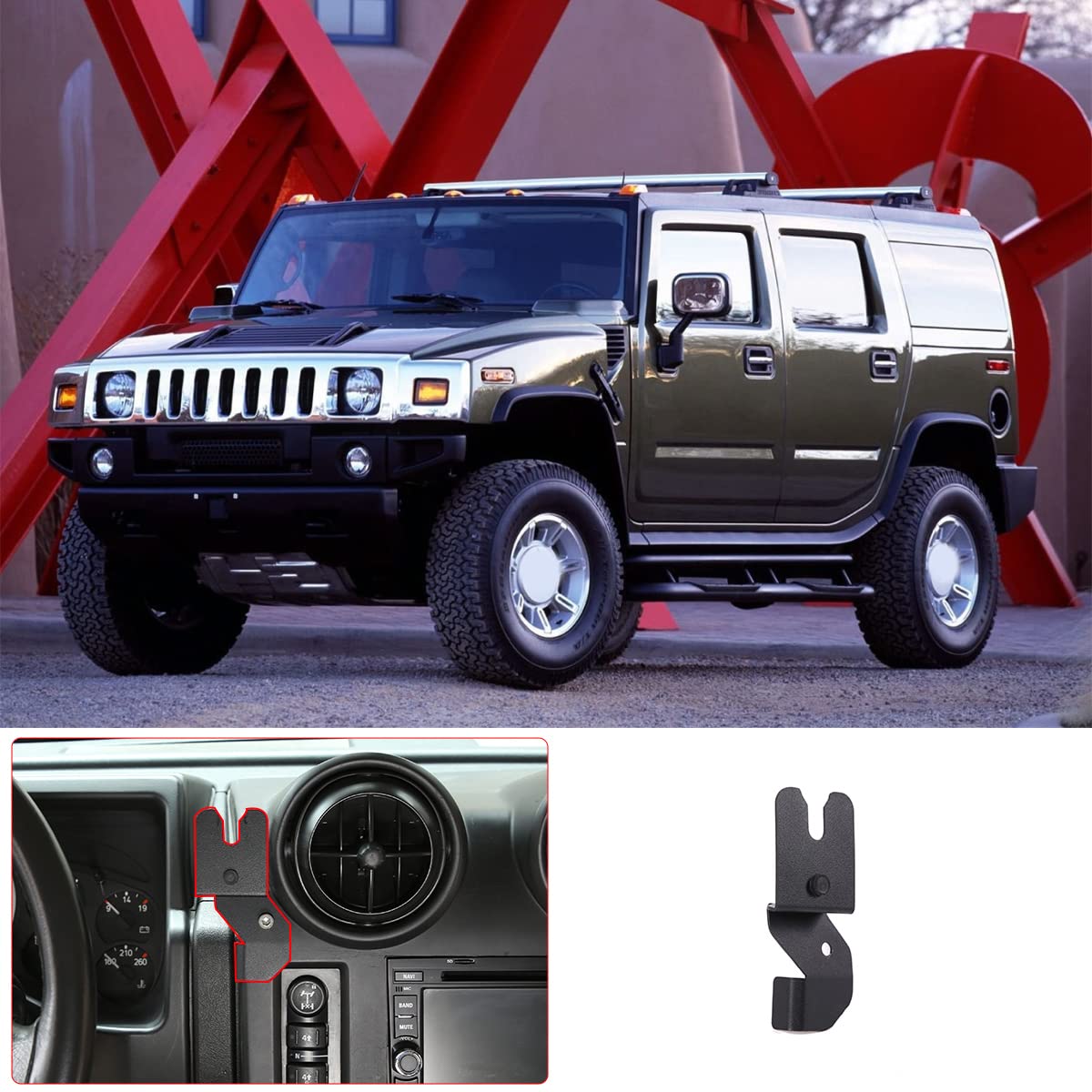 Universal Car Radio Mount Holder & Walkie-Talkie Bracket Stand - Compatible with Hummer H2 2003-2007 (Left Side) | Secure Organizer for Off-Road Adventures & Emergency Communication