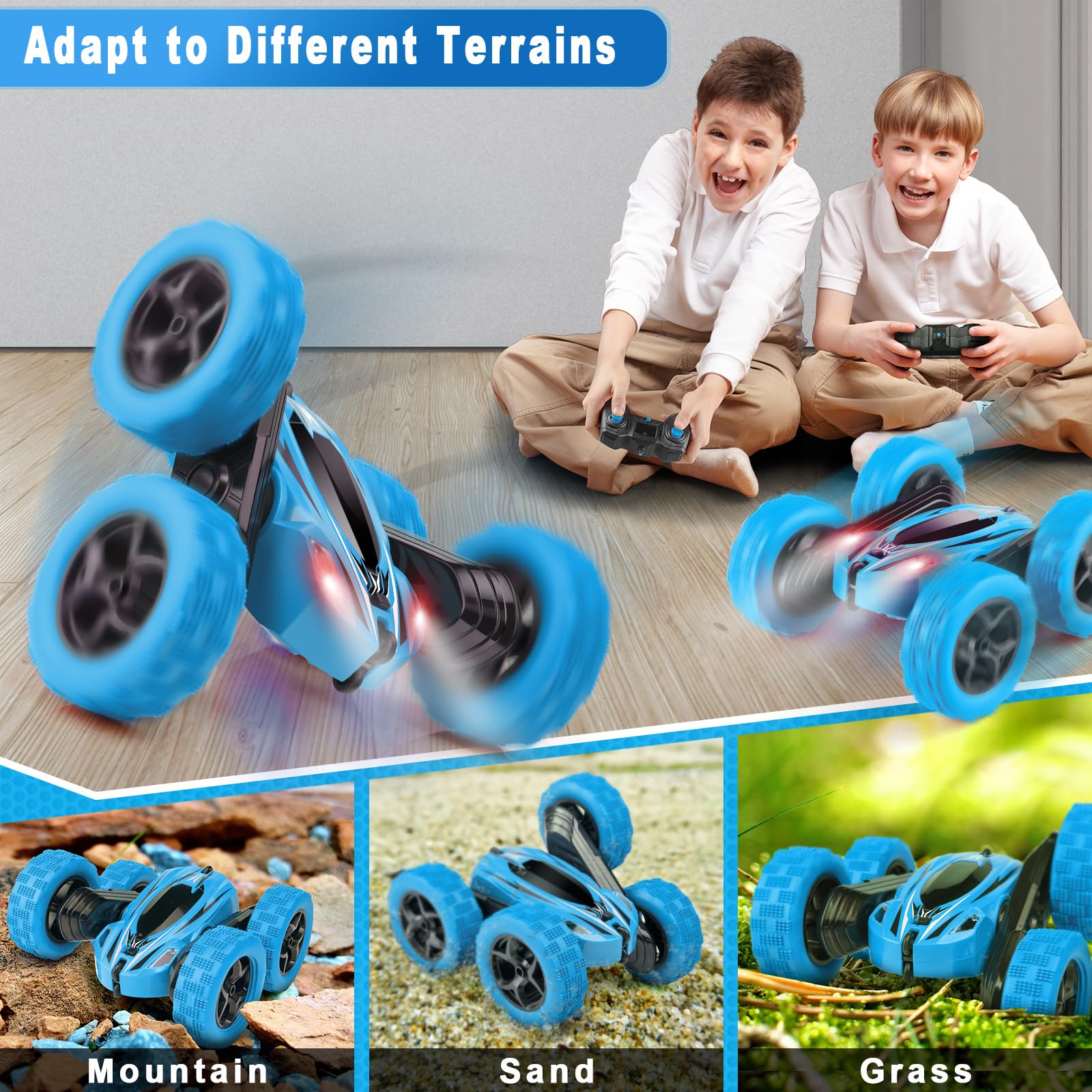 **2.4GHz Fast 4WD Remote Control Car - 360° Rotating Monster Truck Toy for Kids Ages 5-13, RC Cars for Boys & Girls - Perfect for Indoor & Outdoor Play, Birthday Gifts, and Racing Fun**