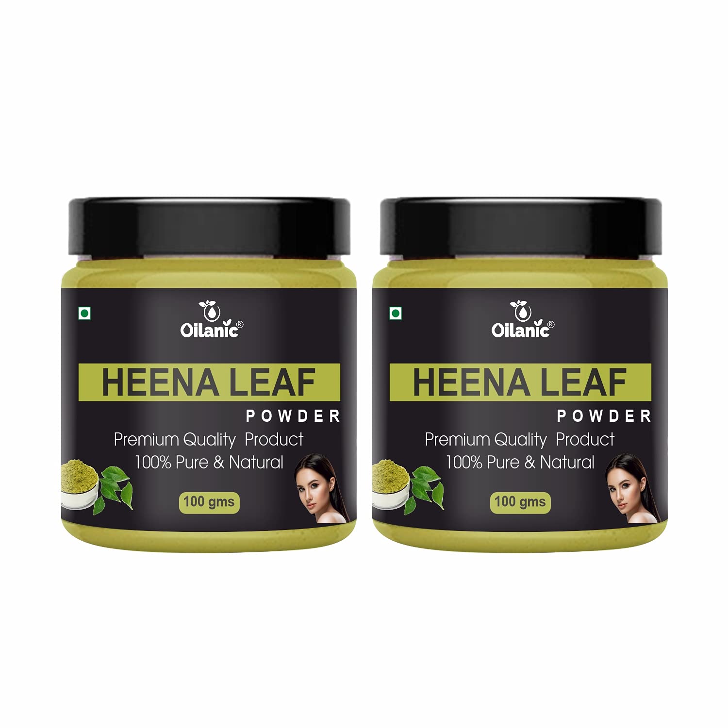 Oilanic 100% Pure Natural Henna Leaf Powder for Hair & Skin - 2 Pack (200g Each) | Safe for Hair Coloring, Tattoos & Body Art | DIY Natural Beauty Treatment
