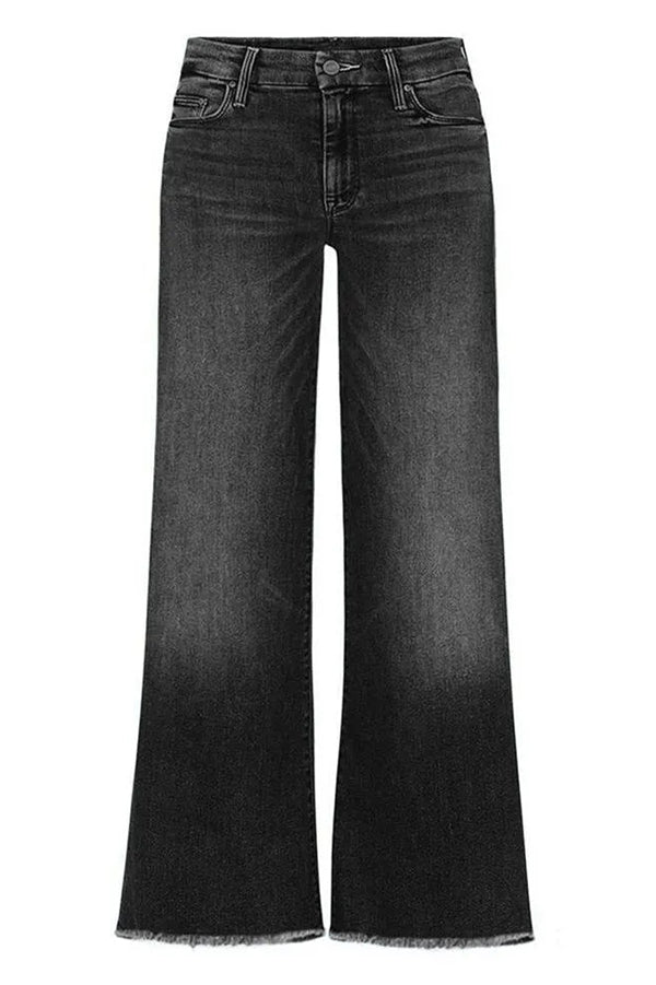 Stylish Raw Edge Mid Rise Pocket Stretch Straight Leg Jeans for Women | Comfortable & Trendy Denim Pants for Casual Wear, Work & Everyday Outfits