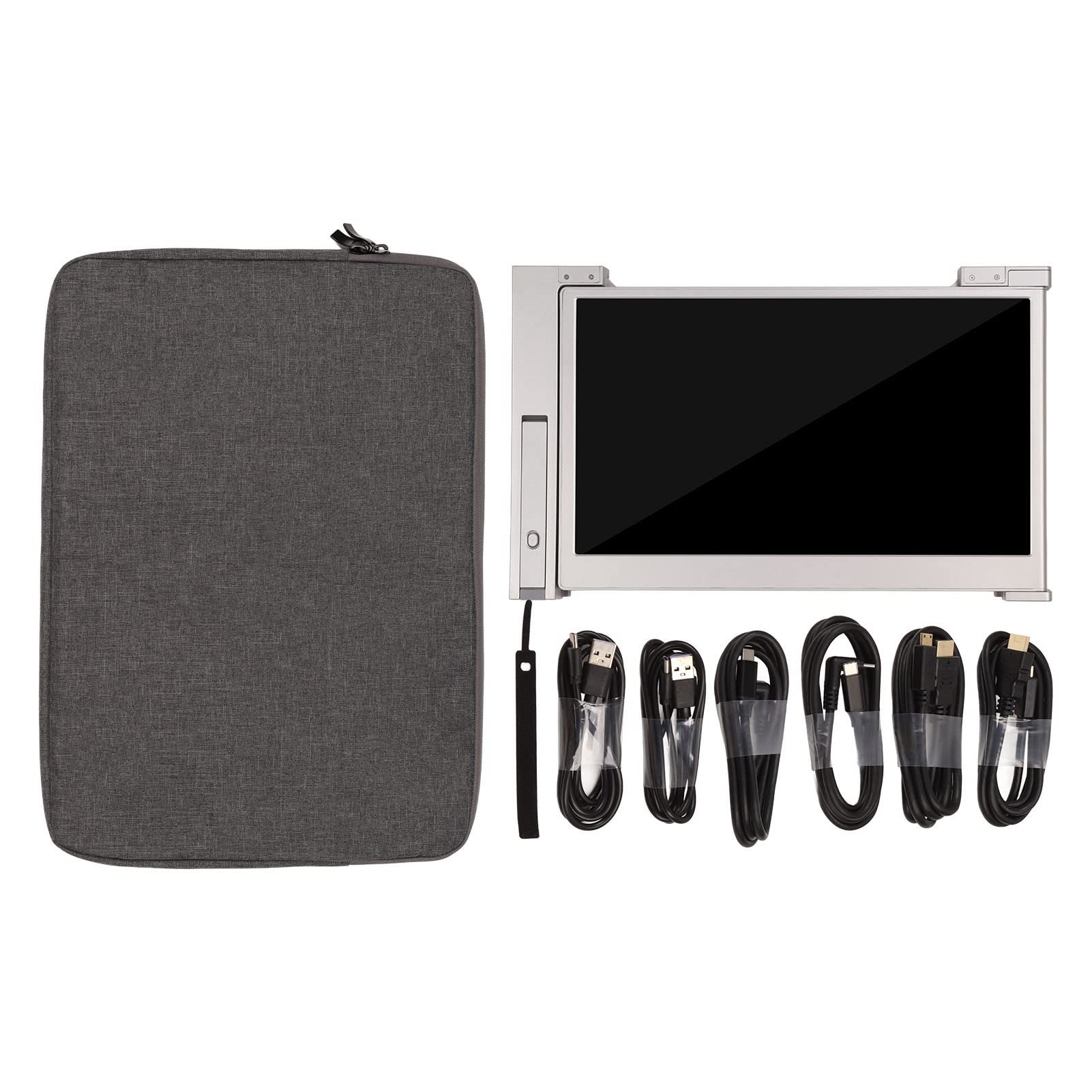 14in Triple Portable Monitor - HDR Laptop Extender with Retractable Stand | 1080P IPS Dual Screen Display for Switch, Chrome, Windows & Linux (Space Grey) | Perfect for Gaming, Coding & Multi-Tasking Workspaces
