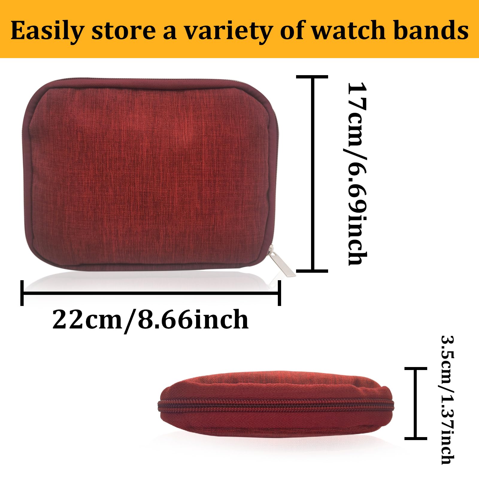 Waterproof Watch Band Storage Case - Durable Oxford Cloth Watch Strap Organizer with 8 Slots for Apple Watch, Garmin & Fitbit (Black) | Perfect for Travel, Gym & Watch Collection Storage