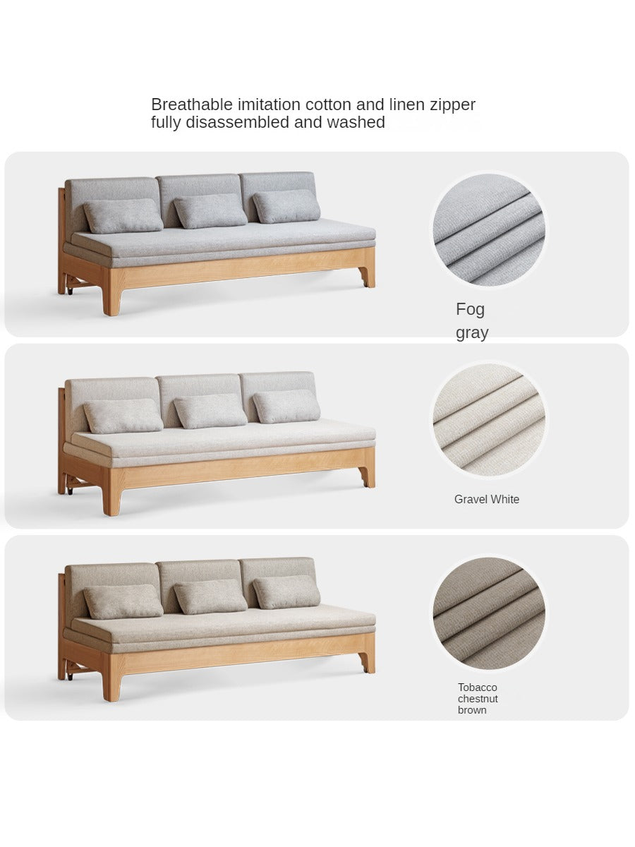 Oak Solid Wood Sleeper Sofa - Convertible Sofa Bed for Small Spaces, Guest Room & Living Room | Durable & Stylish Furniture for Home & Office