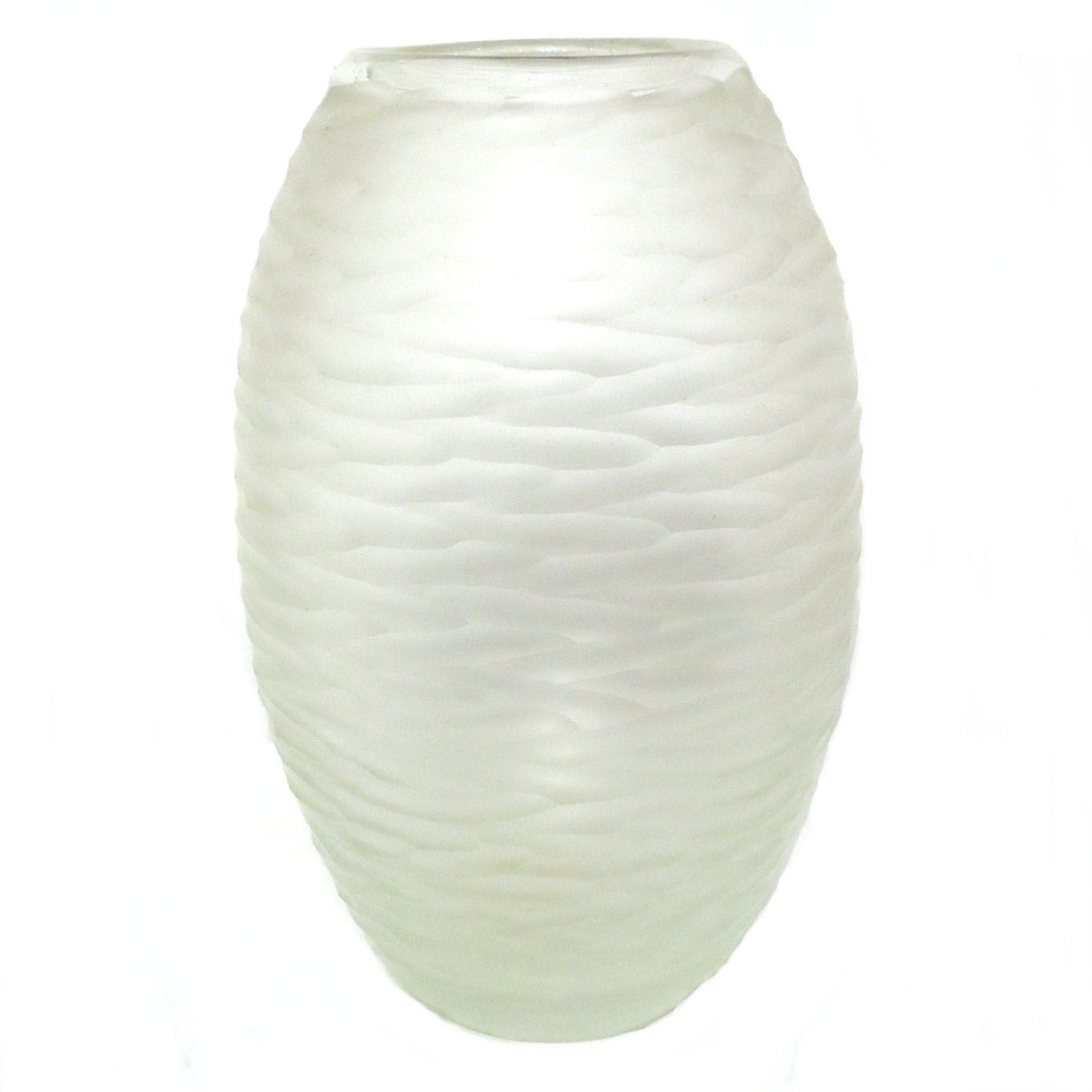 Frosted Ripple Glass Vase - Elegant Home Decor for Centerpieces, Wedding Decorations & Modern Interior Design